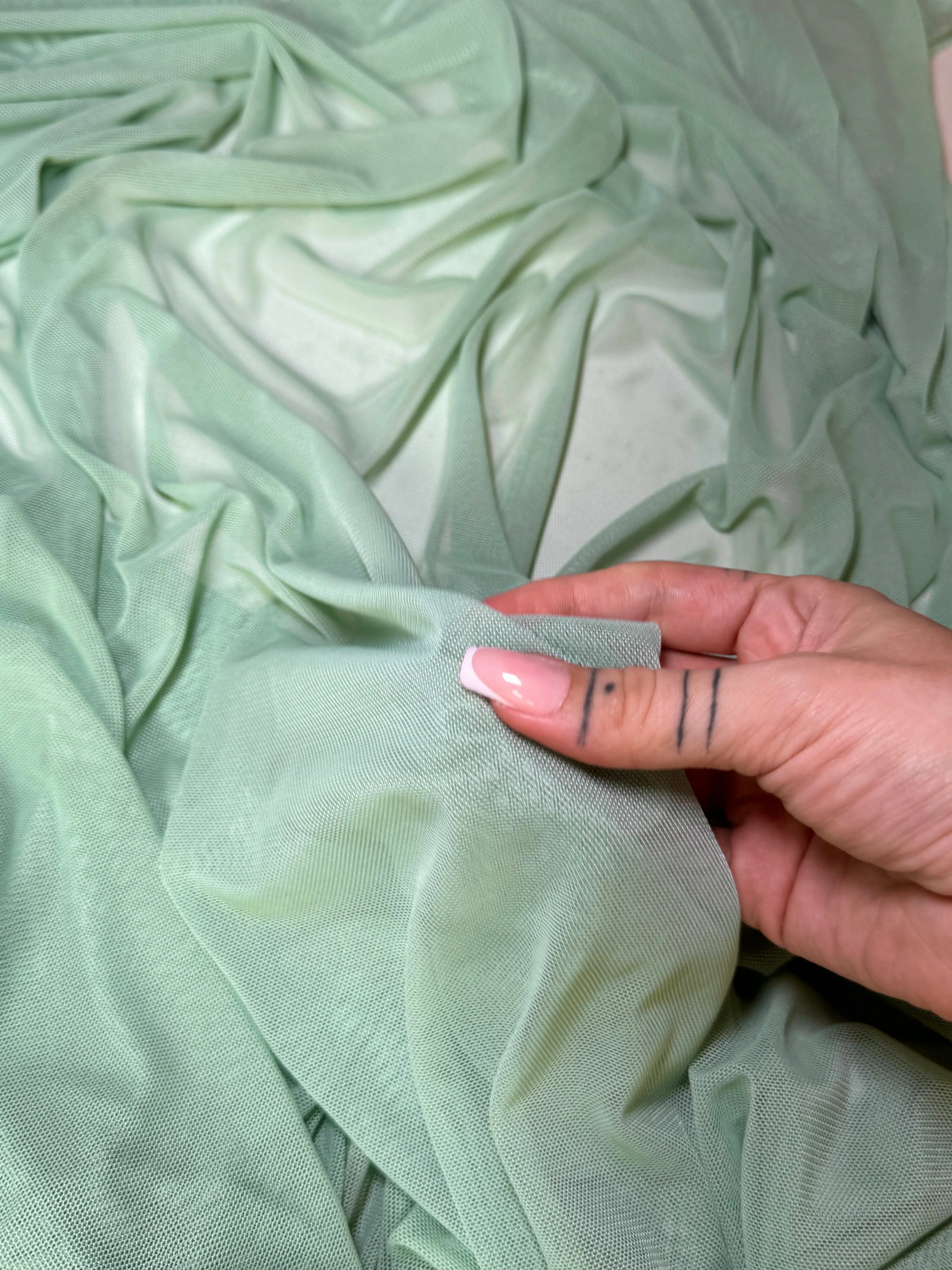 Sage Green 4 Way Stretch Power Mesh - Image 6