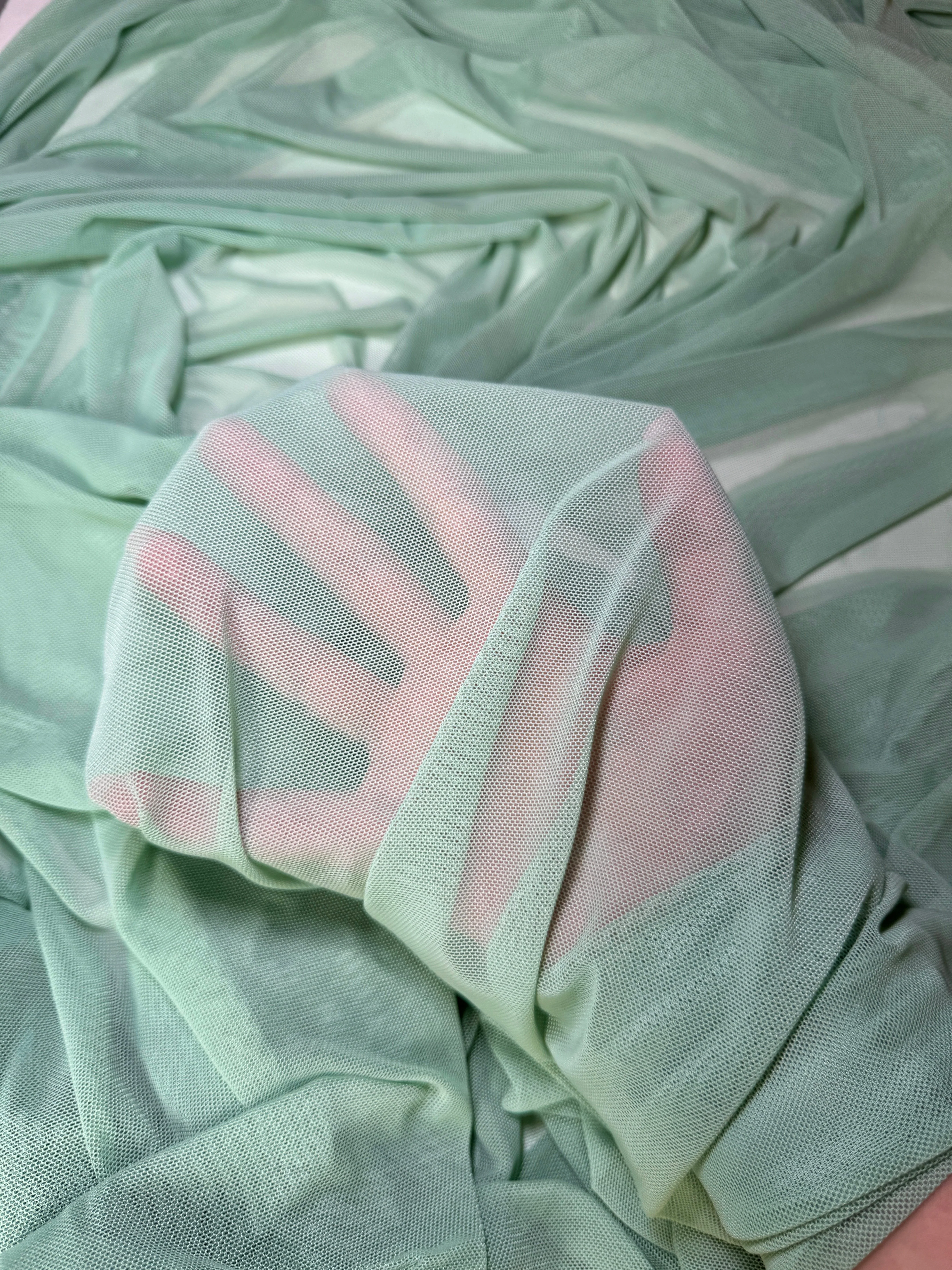 Sage Green 4 Way Stretch Power Mesh - Image 7