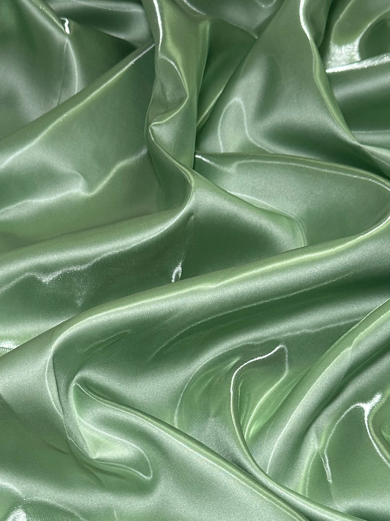 Sage Green Liquid Bridal Satin - Image 5
