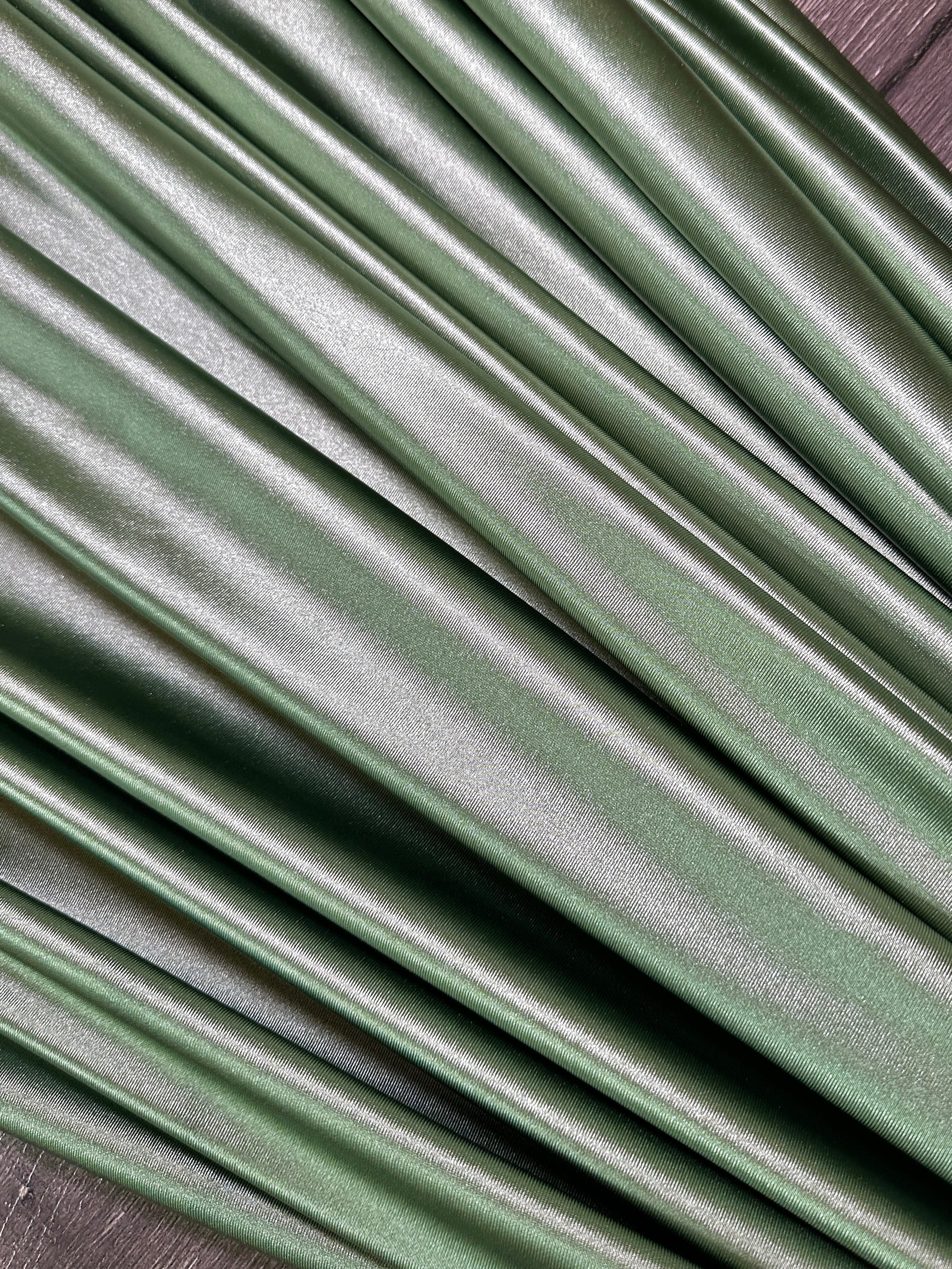 Sage Green Shiny Nylon Spandex - Image 2