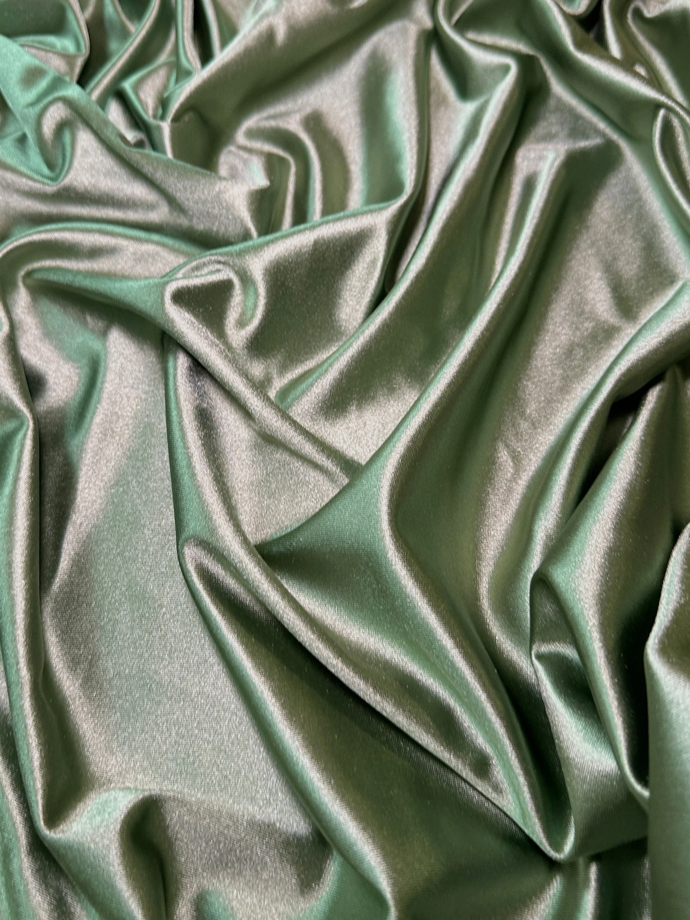 Sage Green Shiny Nylon Spandex - Image 5