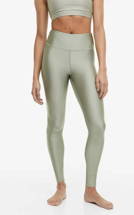 Sage Green Shiny Nylon Spandex - Image 2