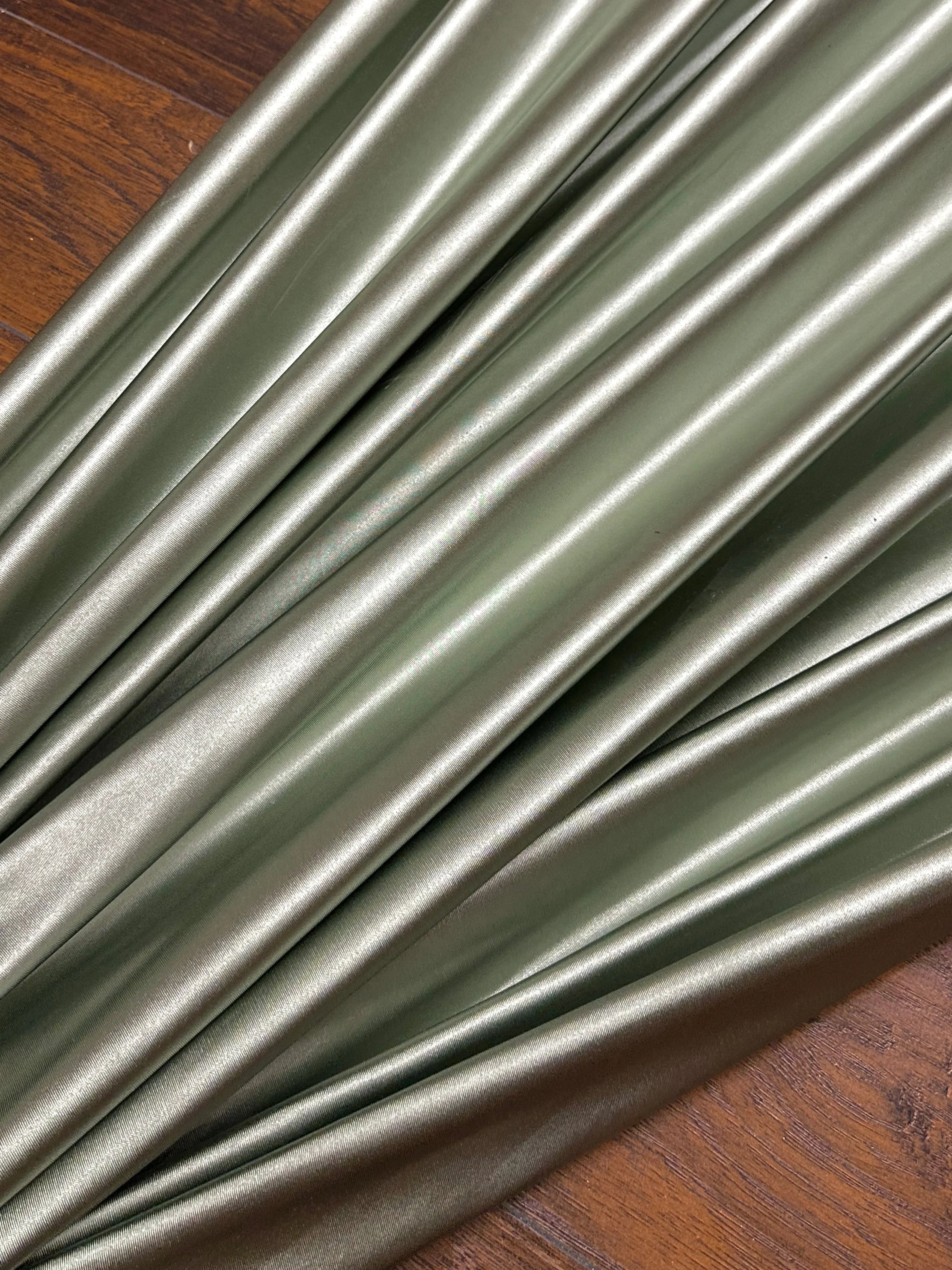 Sage Green Shiny Nylon Spandex - Image 3