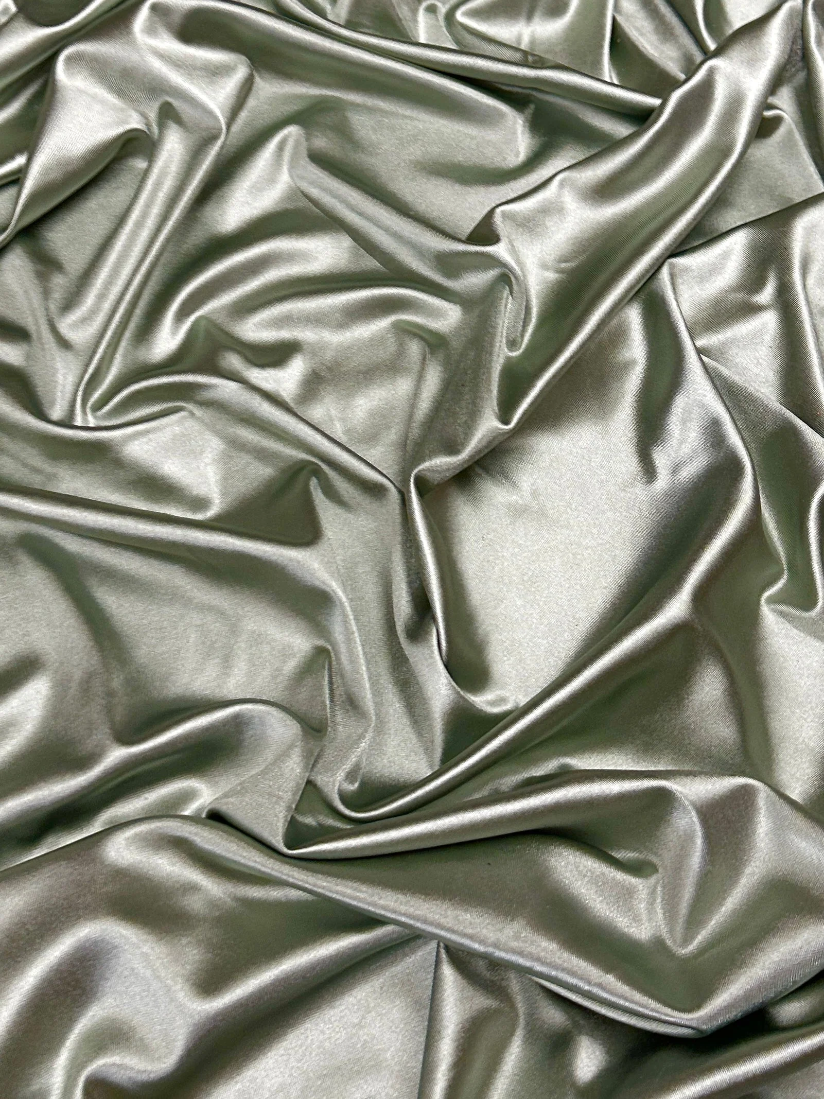 Sage Green Shiny Nylon Spandex - Image 4