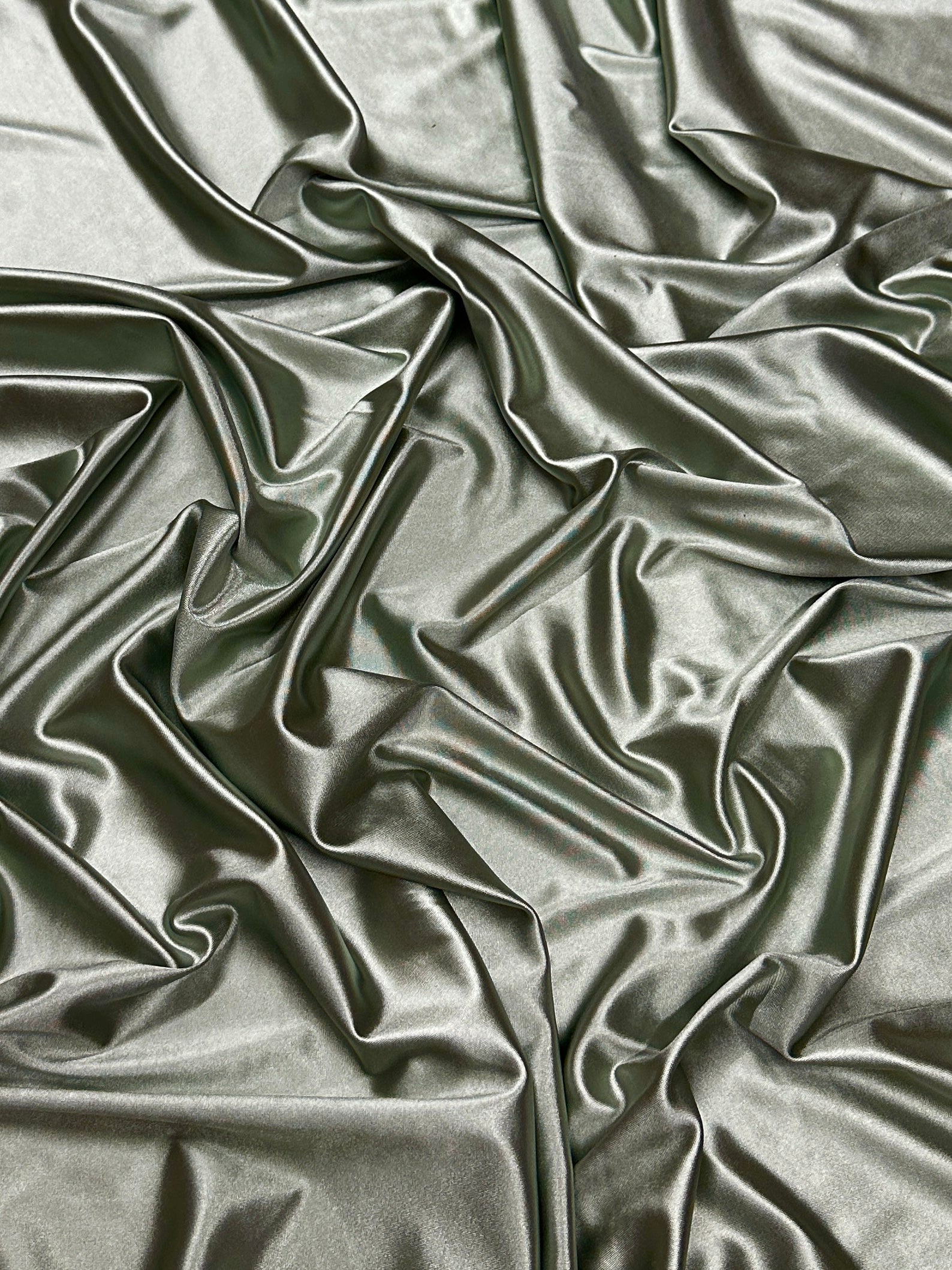 Sage Green Shiny Nylon Spandex - Image 7