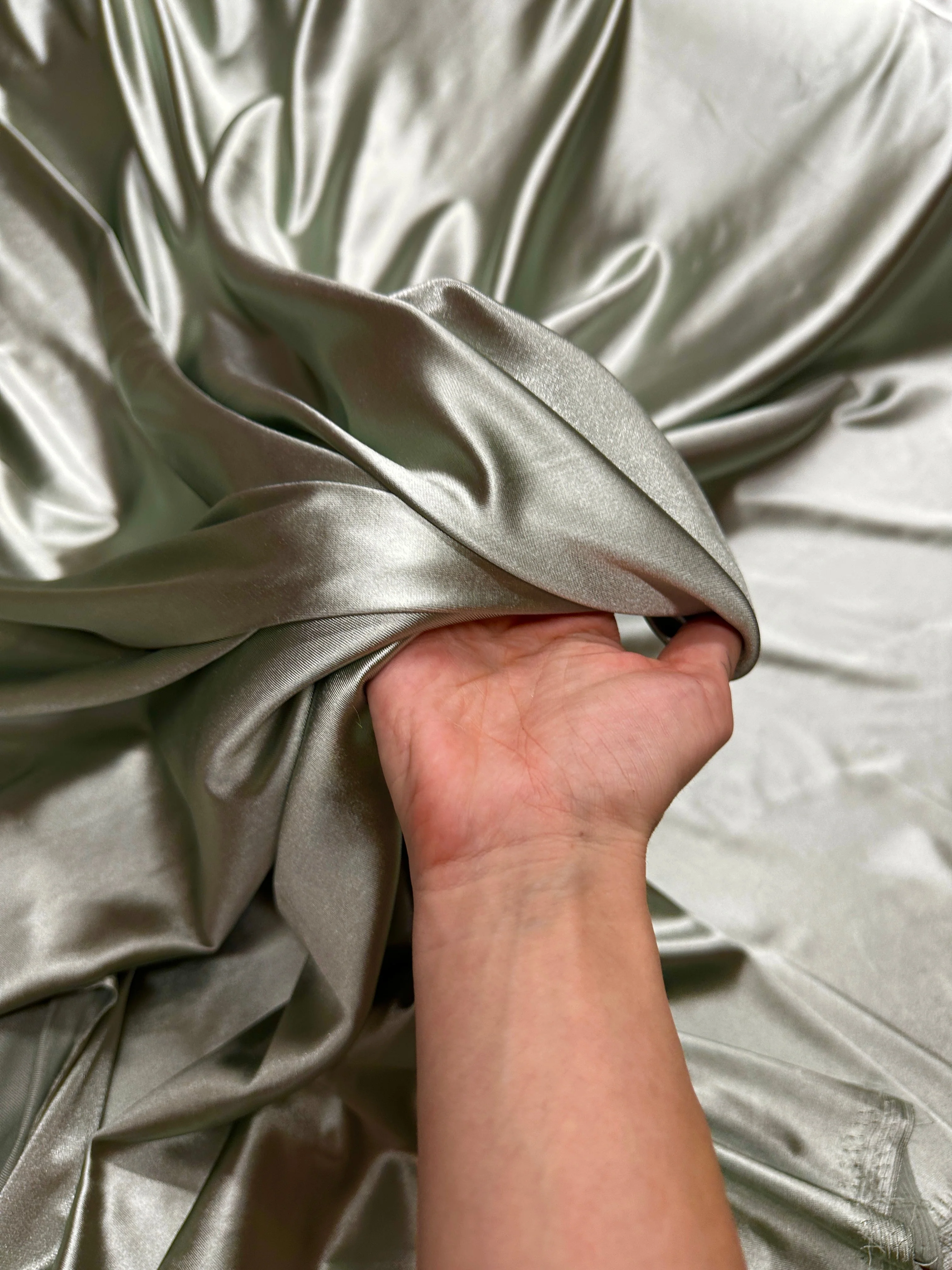 Sage Green Shiny Nylon Spandex - Image 8