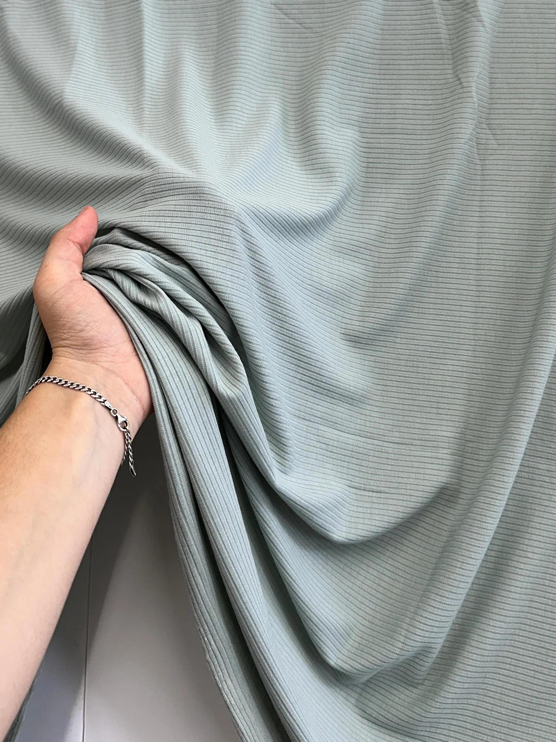 Sage Green Solid Rib Knit - Image 4