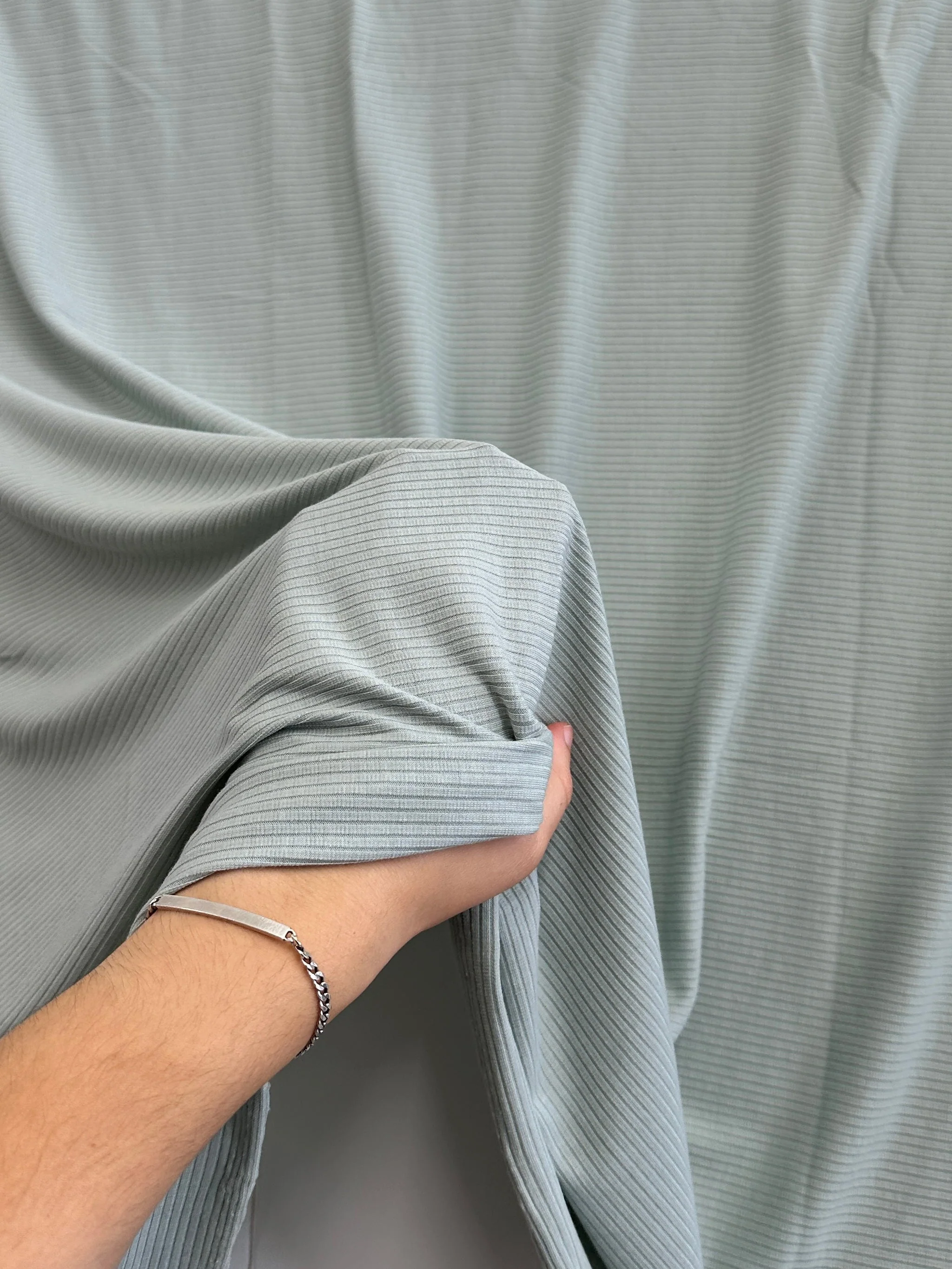 Sage Green Solid Rib Knit - Image 5