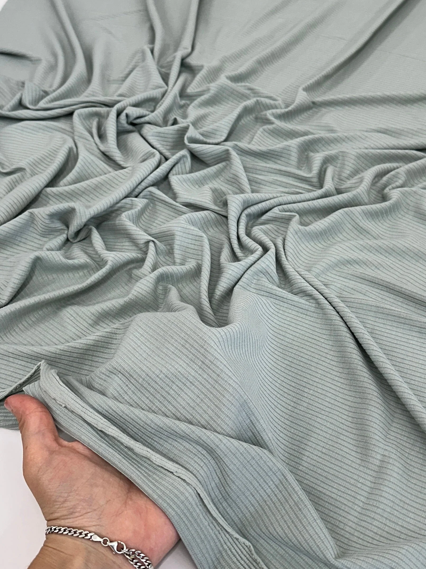 Sage Green Solid Rib Knit - Image 7