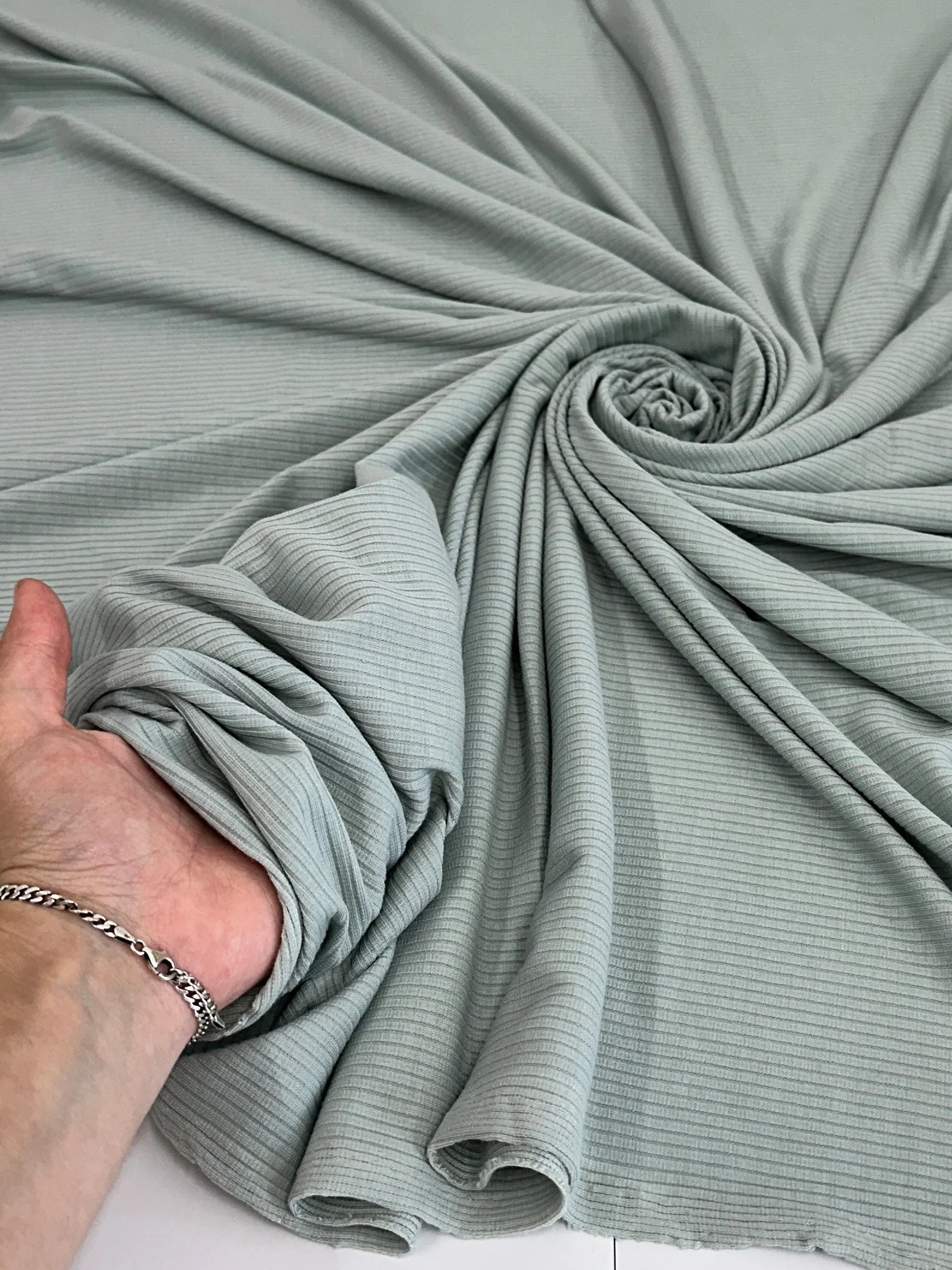 Sage Green Solid Rib Knit - Image 8