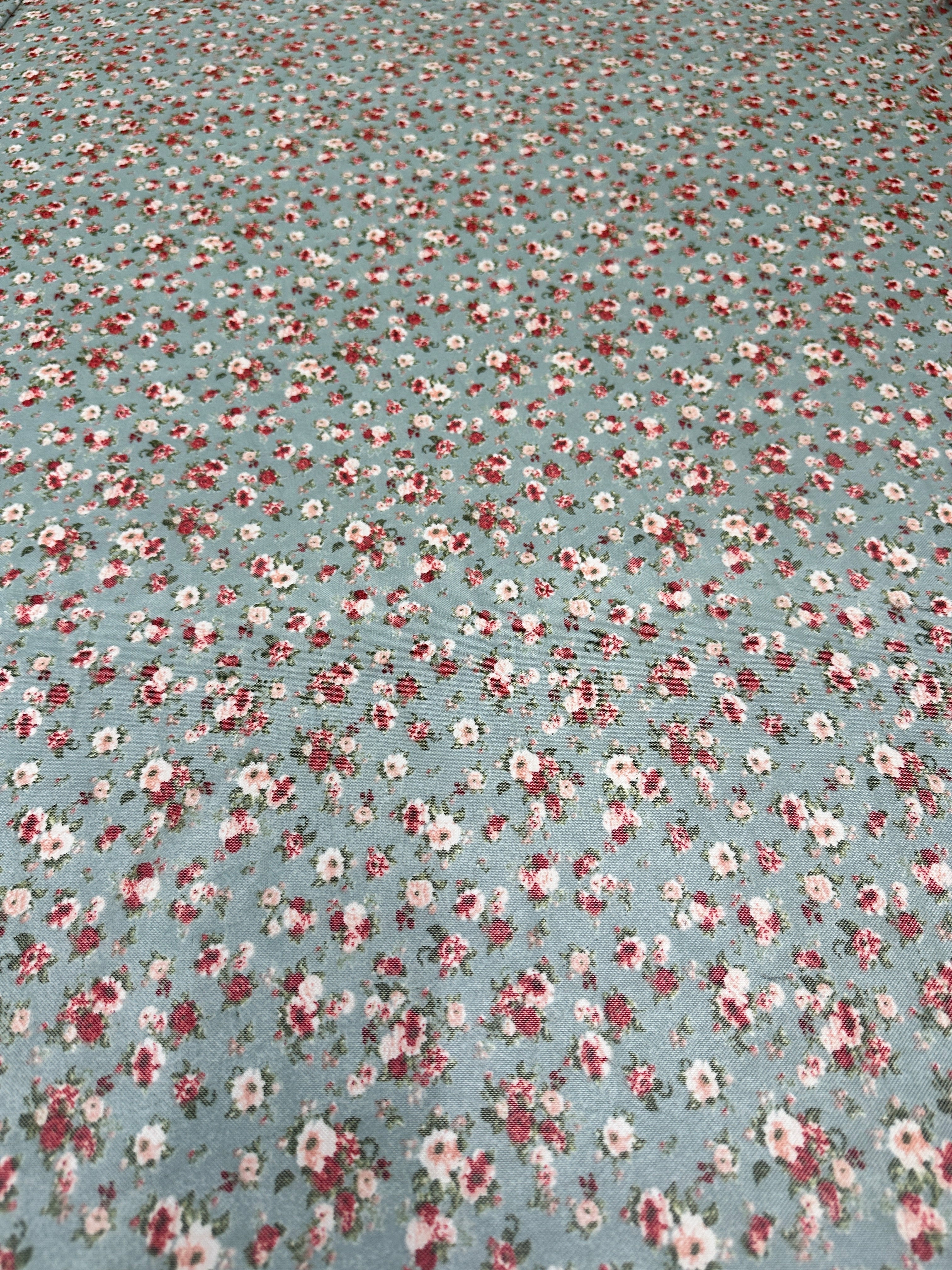 Sage Mini Flowers Print Power Mesh - Image 9