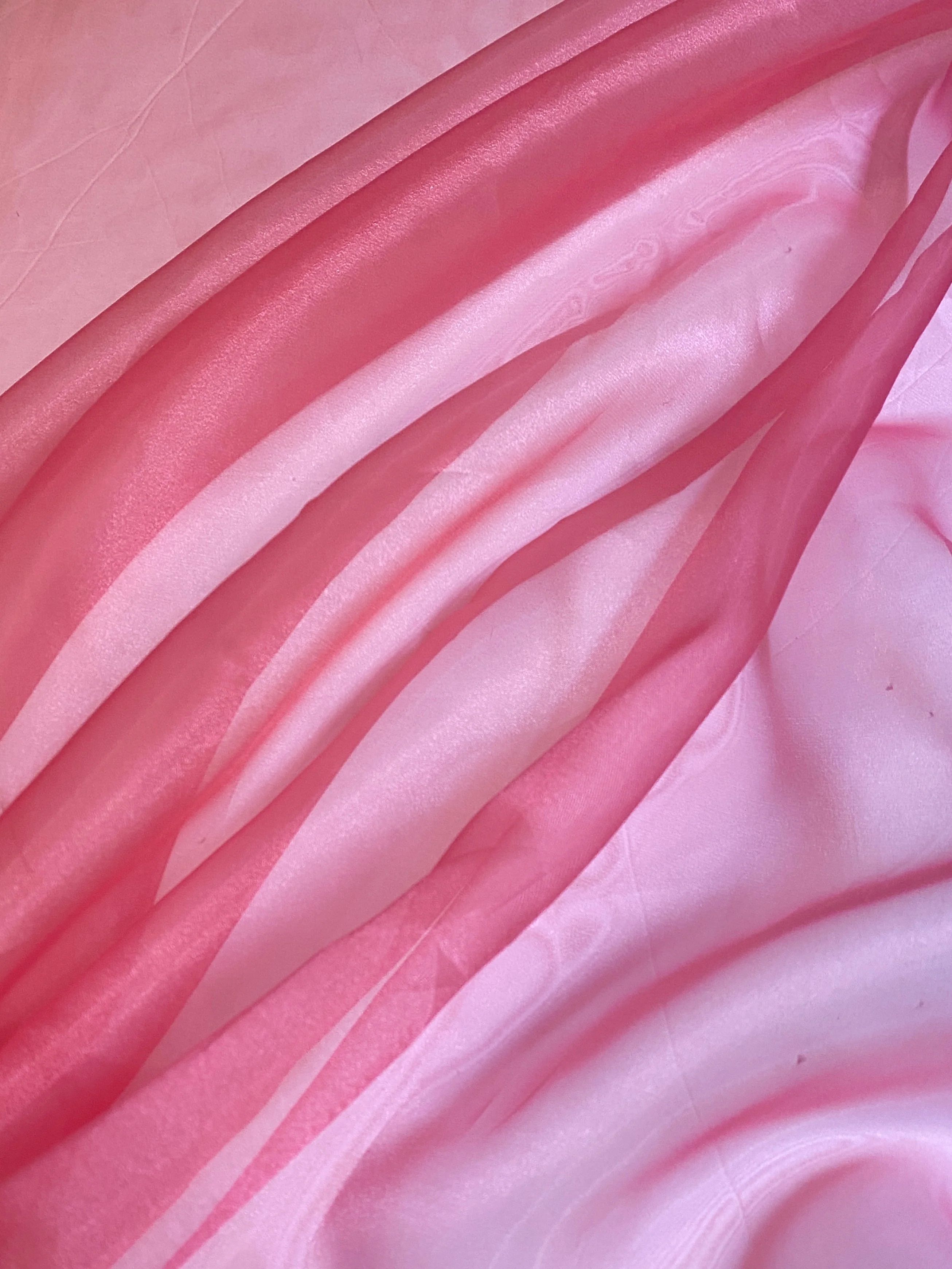Salmon/Coral Crystal Organza - Image 3