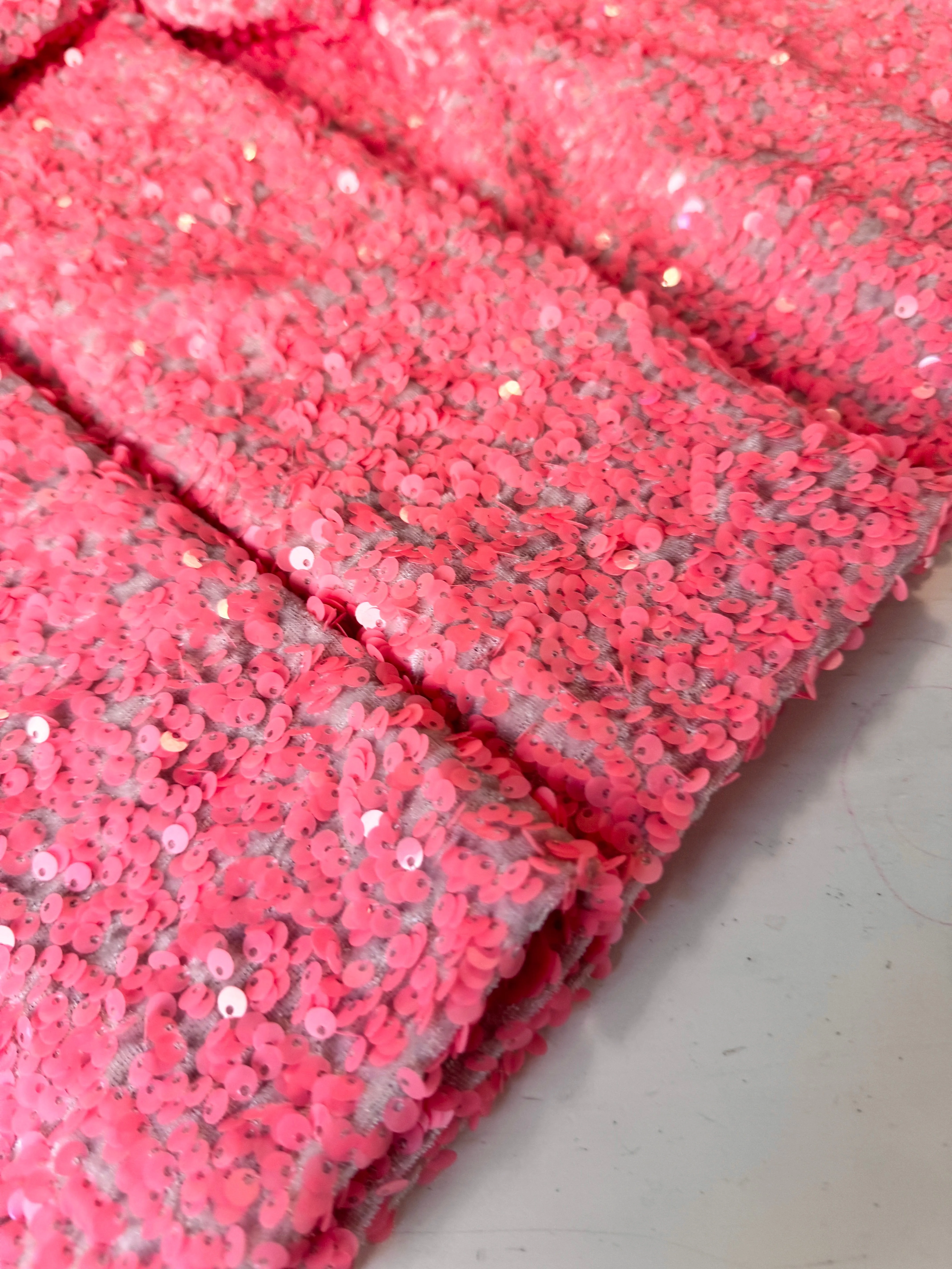Salmon Pink Sequin on Velvet - Image 6