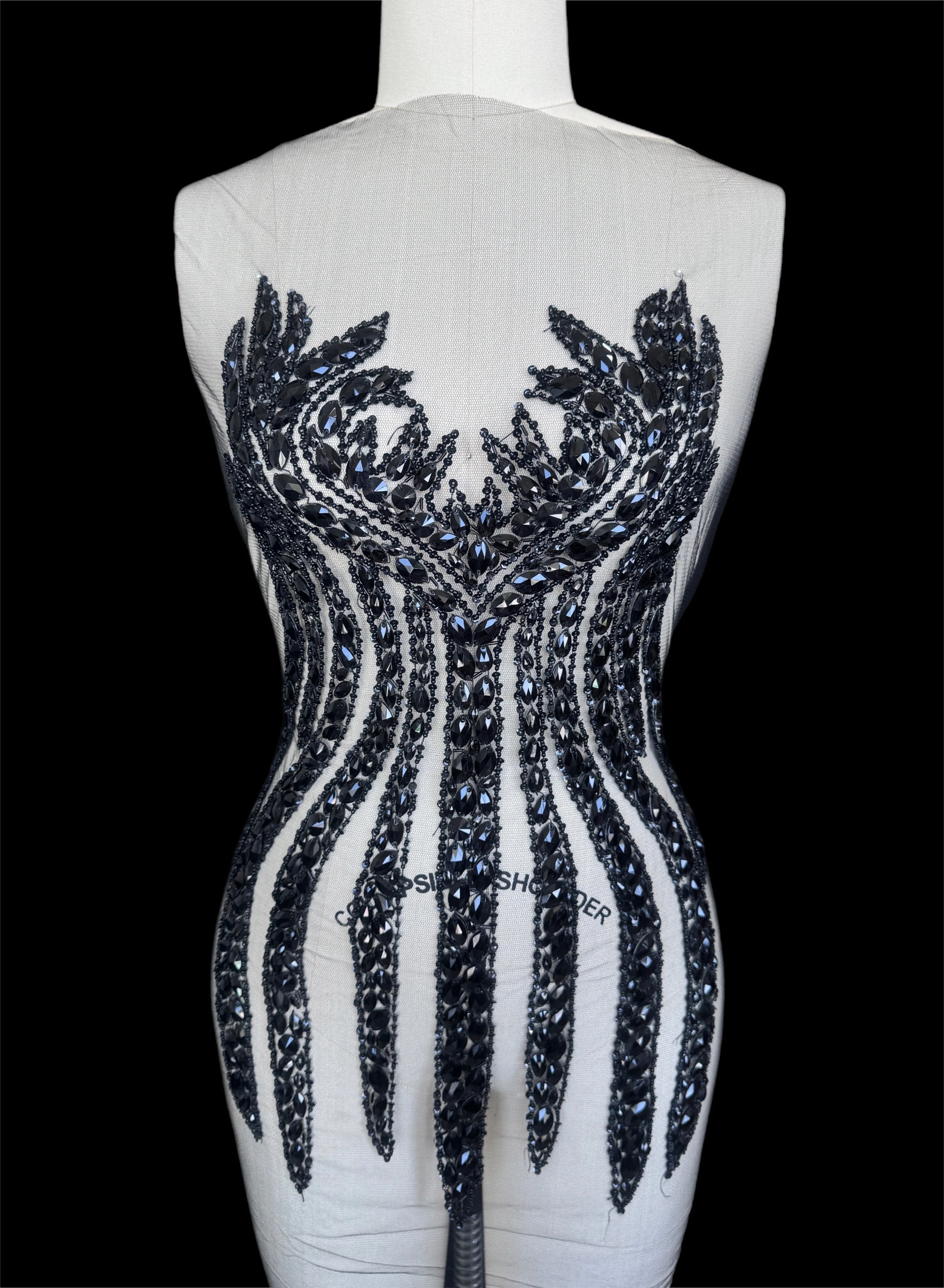 Sammy Black Rhinestone Bodice Applique