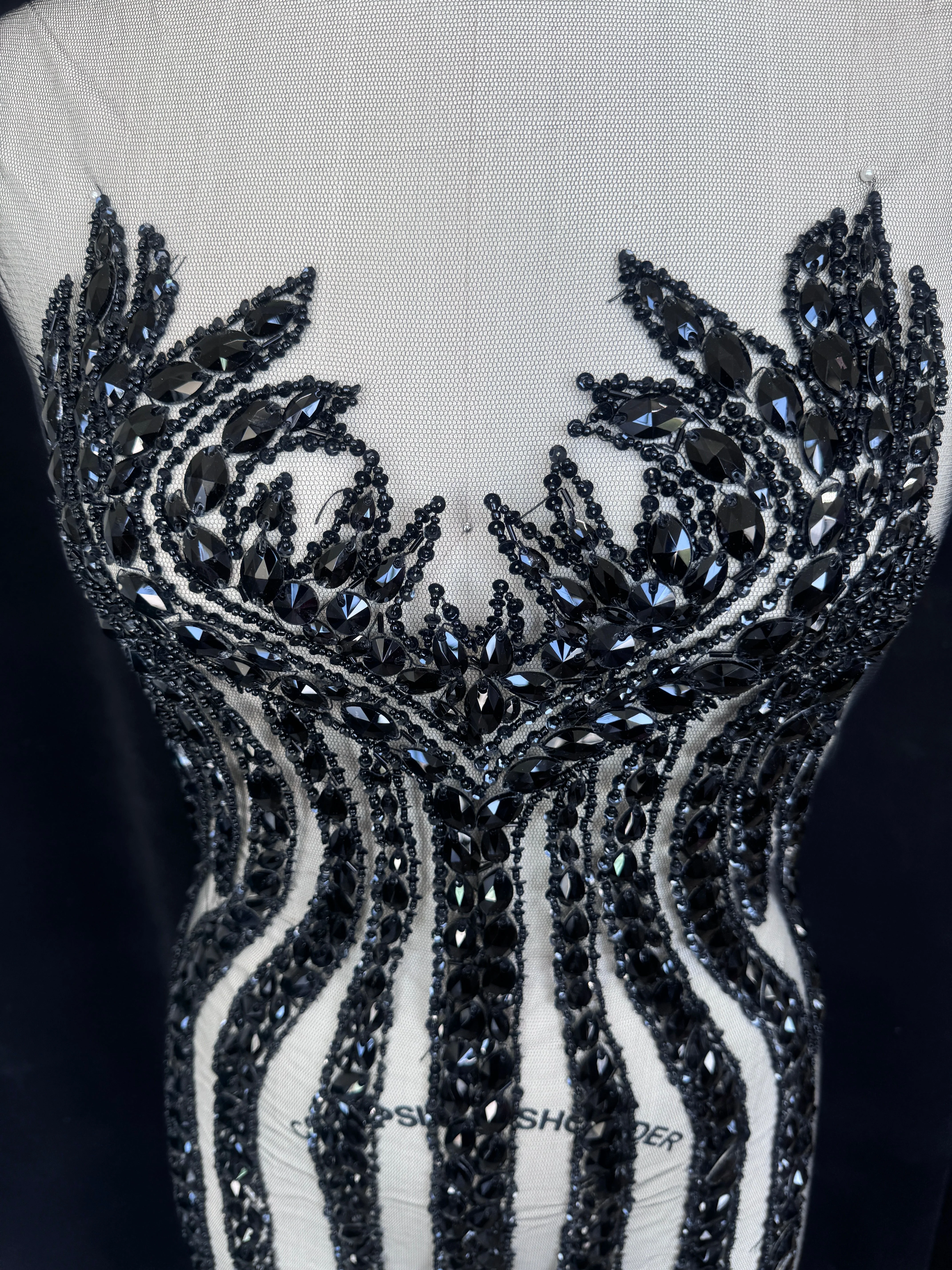 Sammy Black Rhinestone Bodice Applique - Image 2