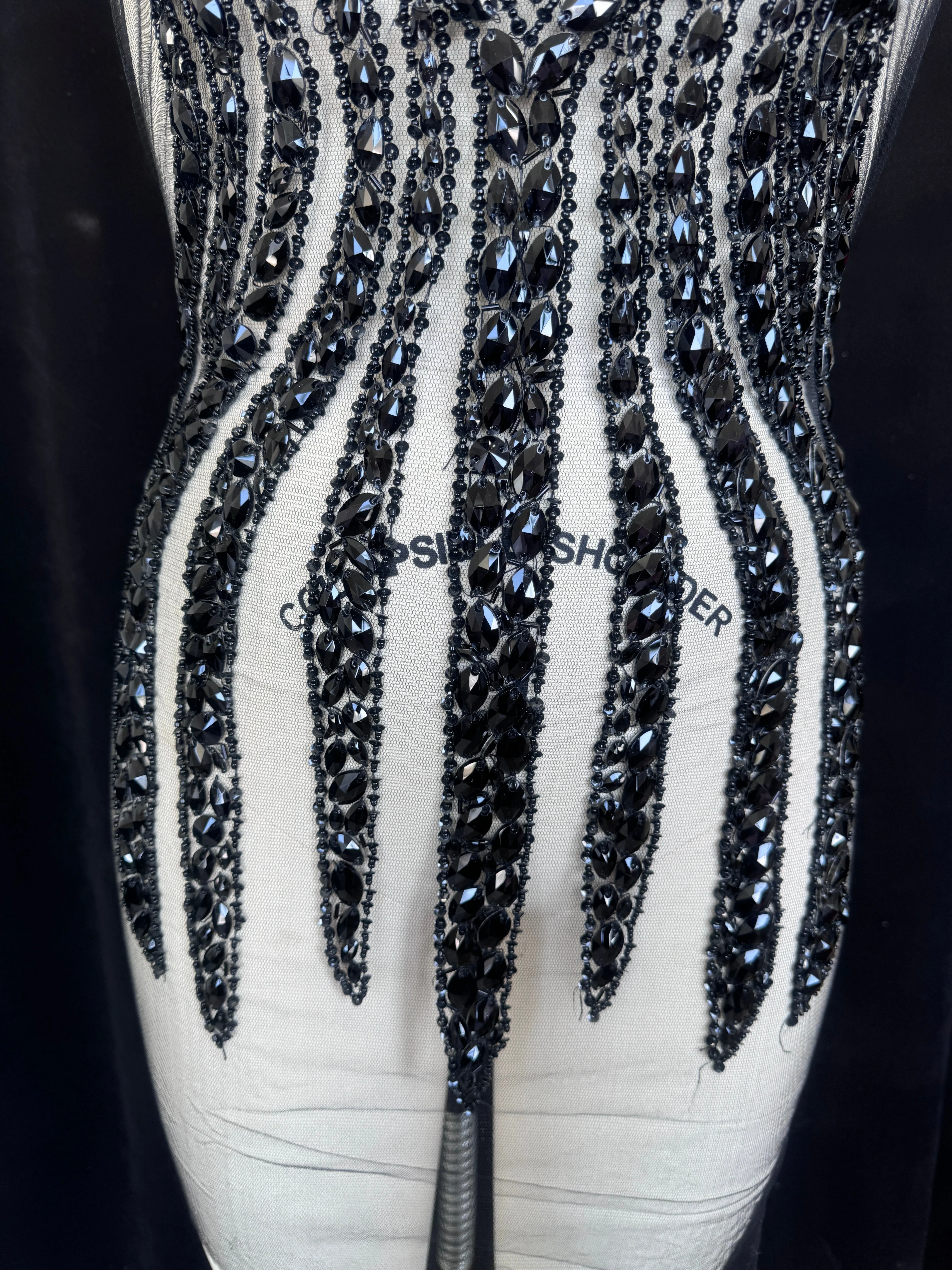 Sammy Black Rhinestone Bodice Applique - Image 3