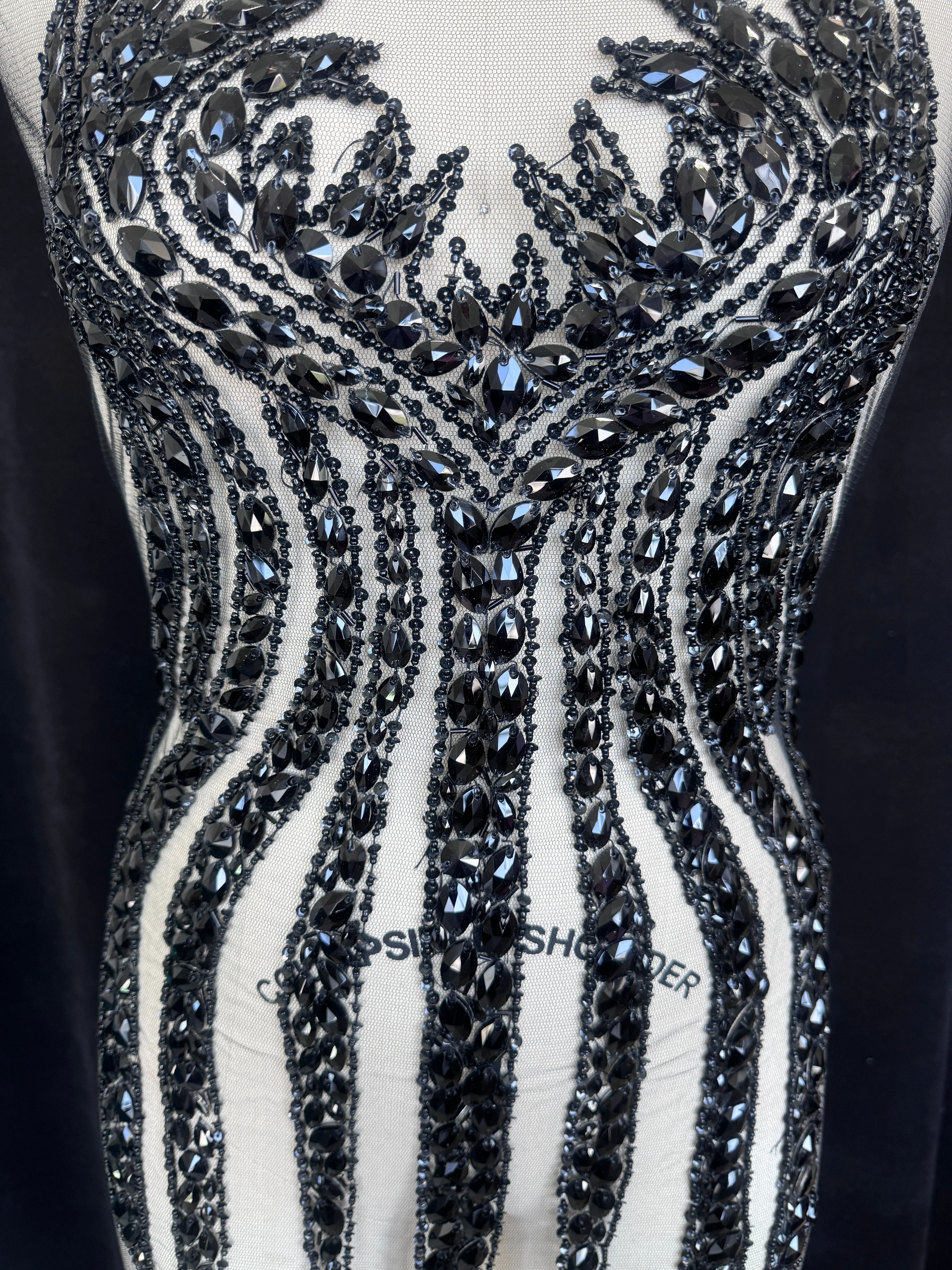 Sammy Black Rhinestone Bodice Applique - Image 4