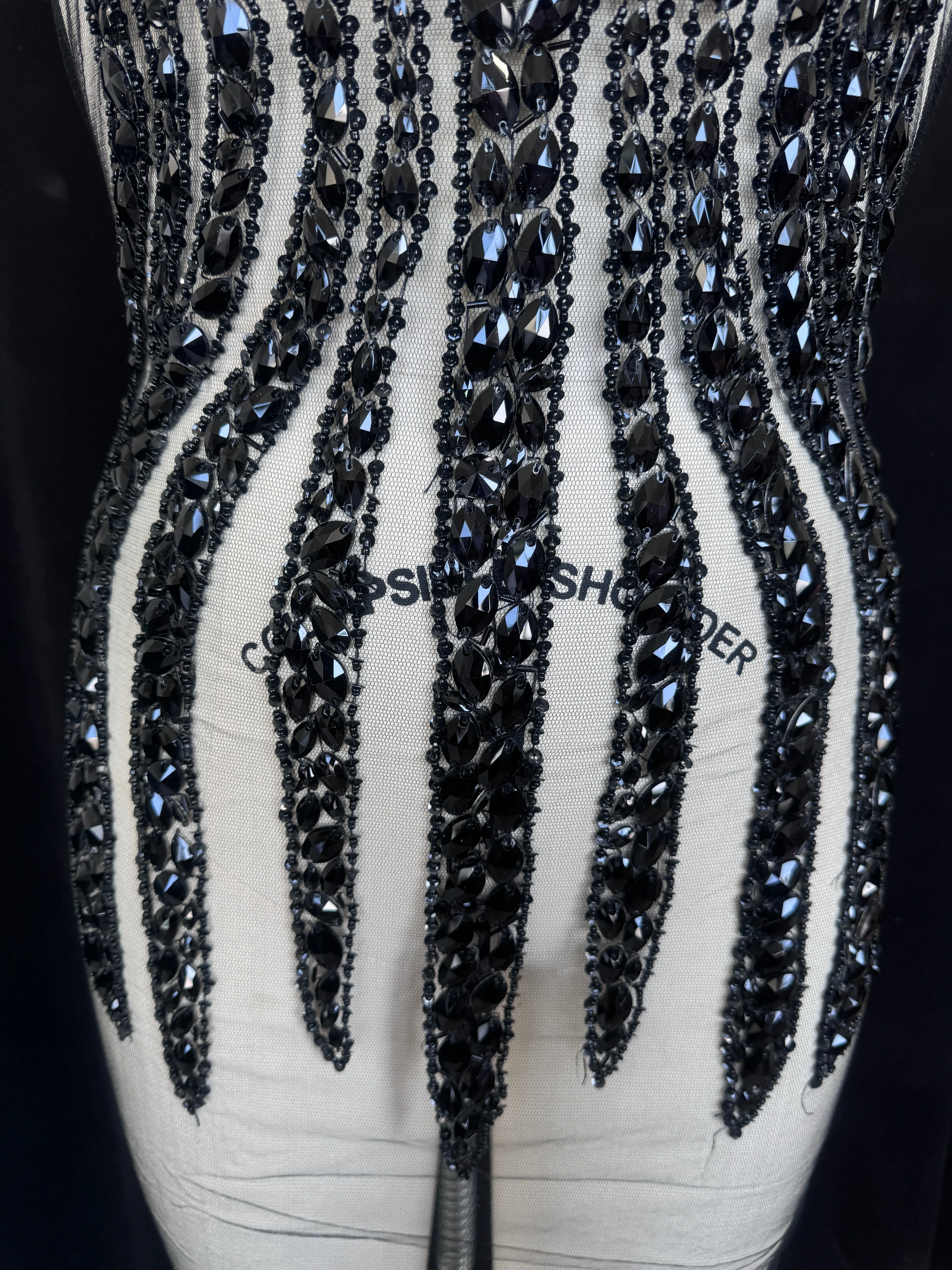 Sammy Black Rhinestone Bodice Applique - Image 6