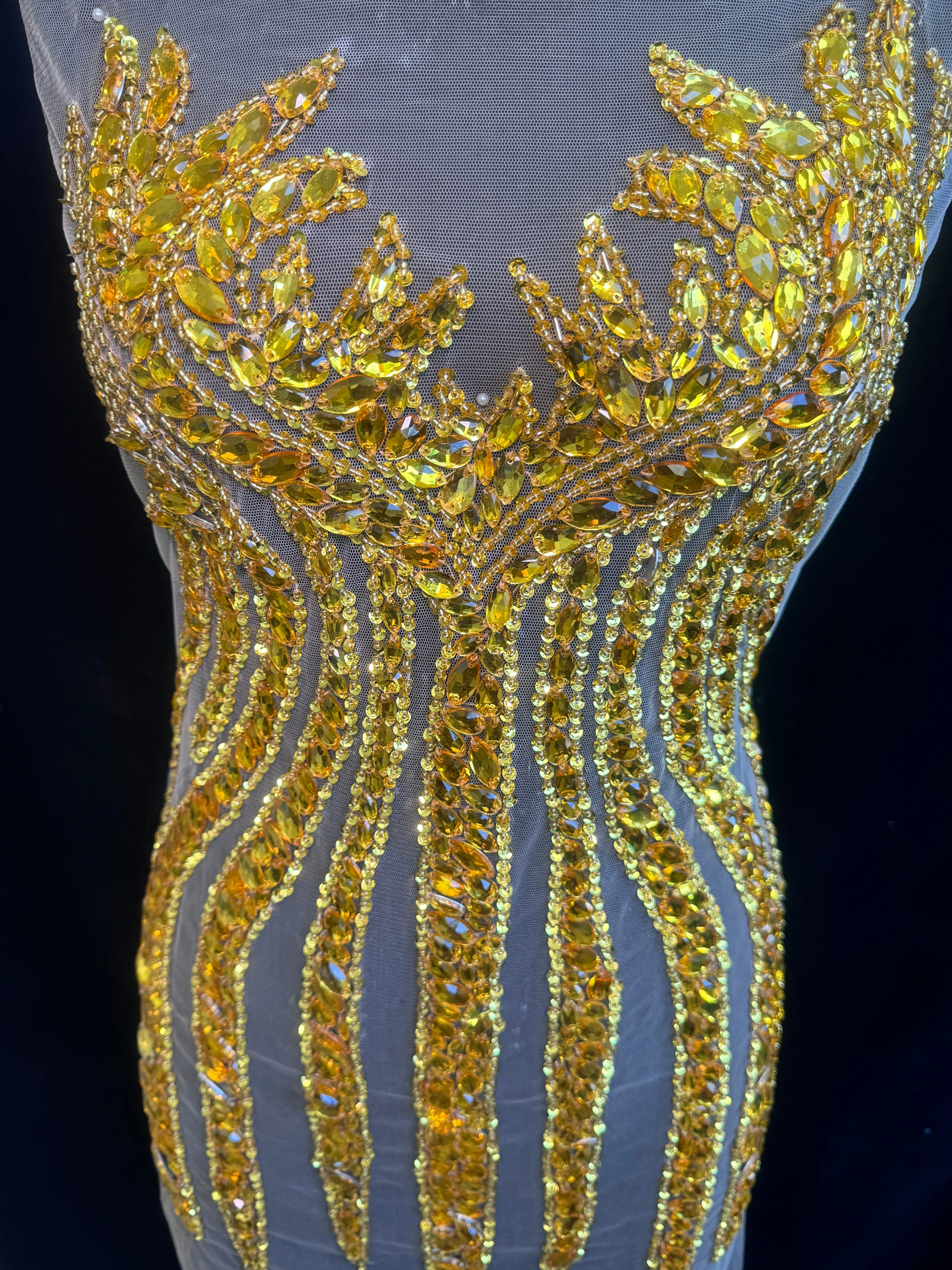 Sammy Gold Rhinestones Bodice Applique - Image 2