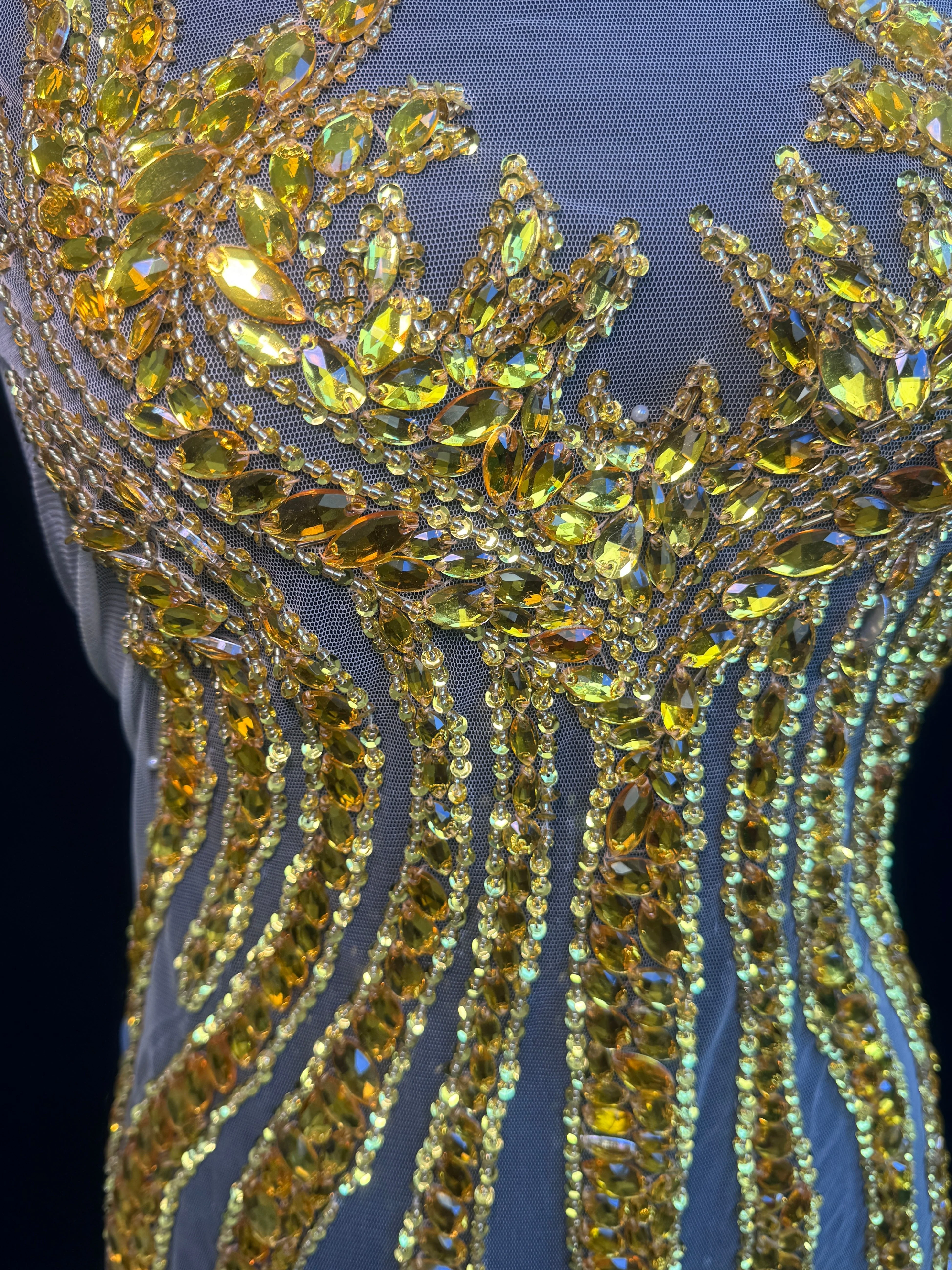 Sammy Gold Rhinestones Bodice Applique - Image 3