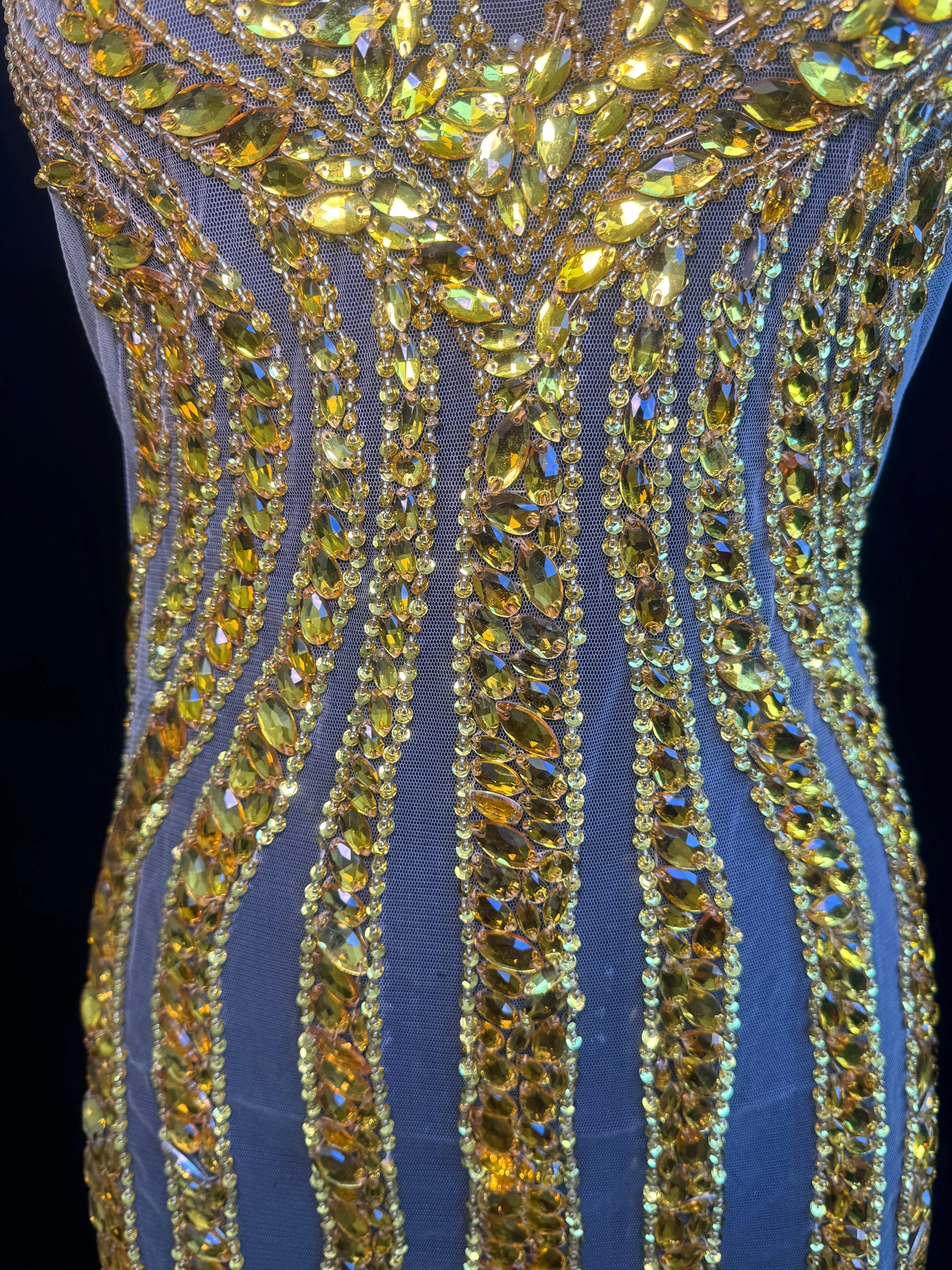 Sammy Gold Rhinestones Bodice Applique - Image 5