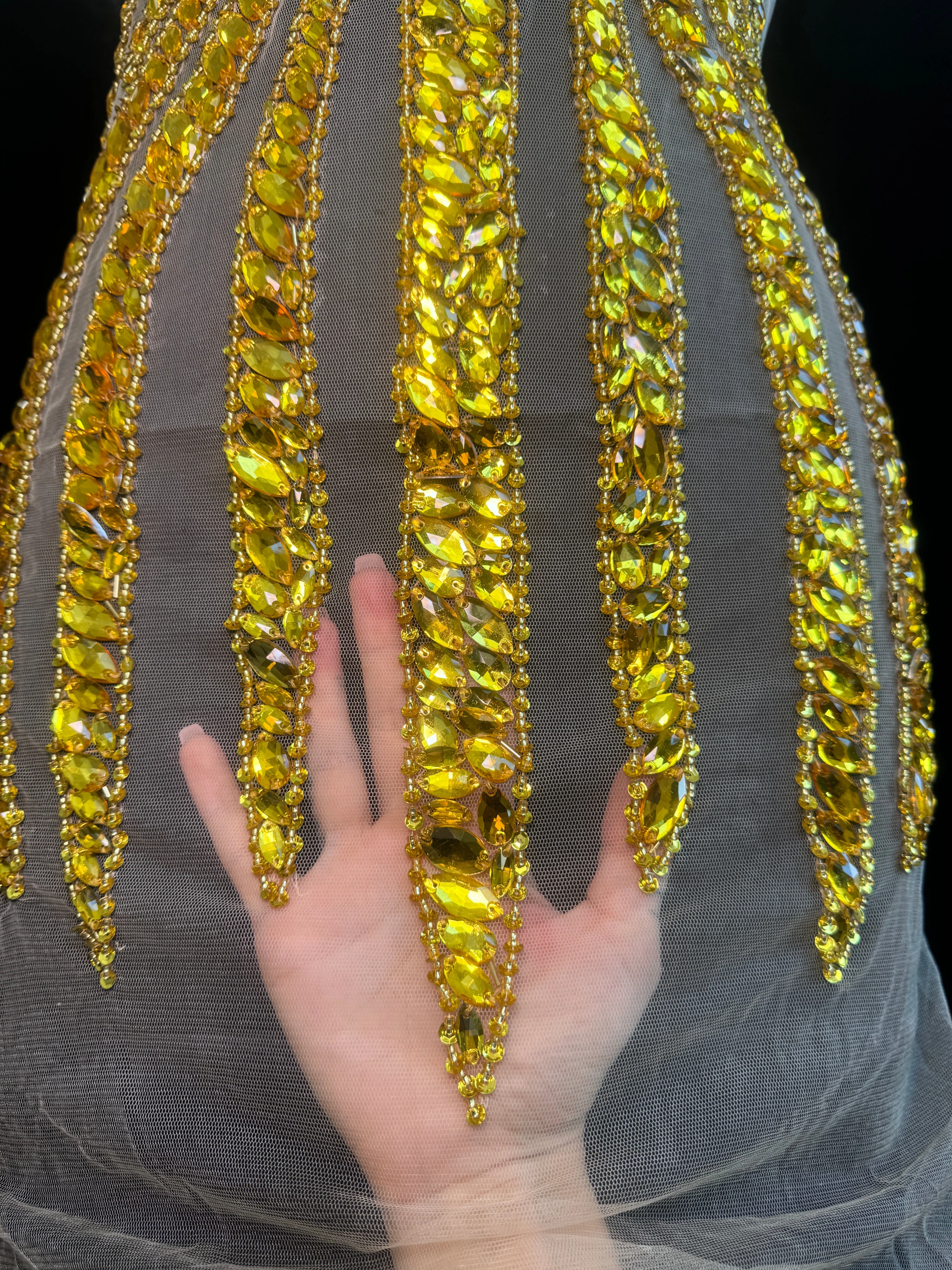 Sammy Gold Rhinestones Bodice Applique - Image 7