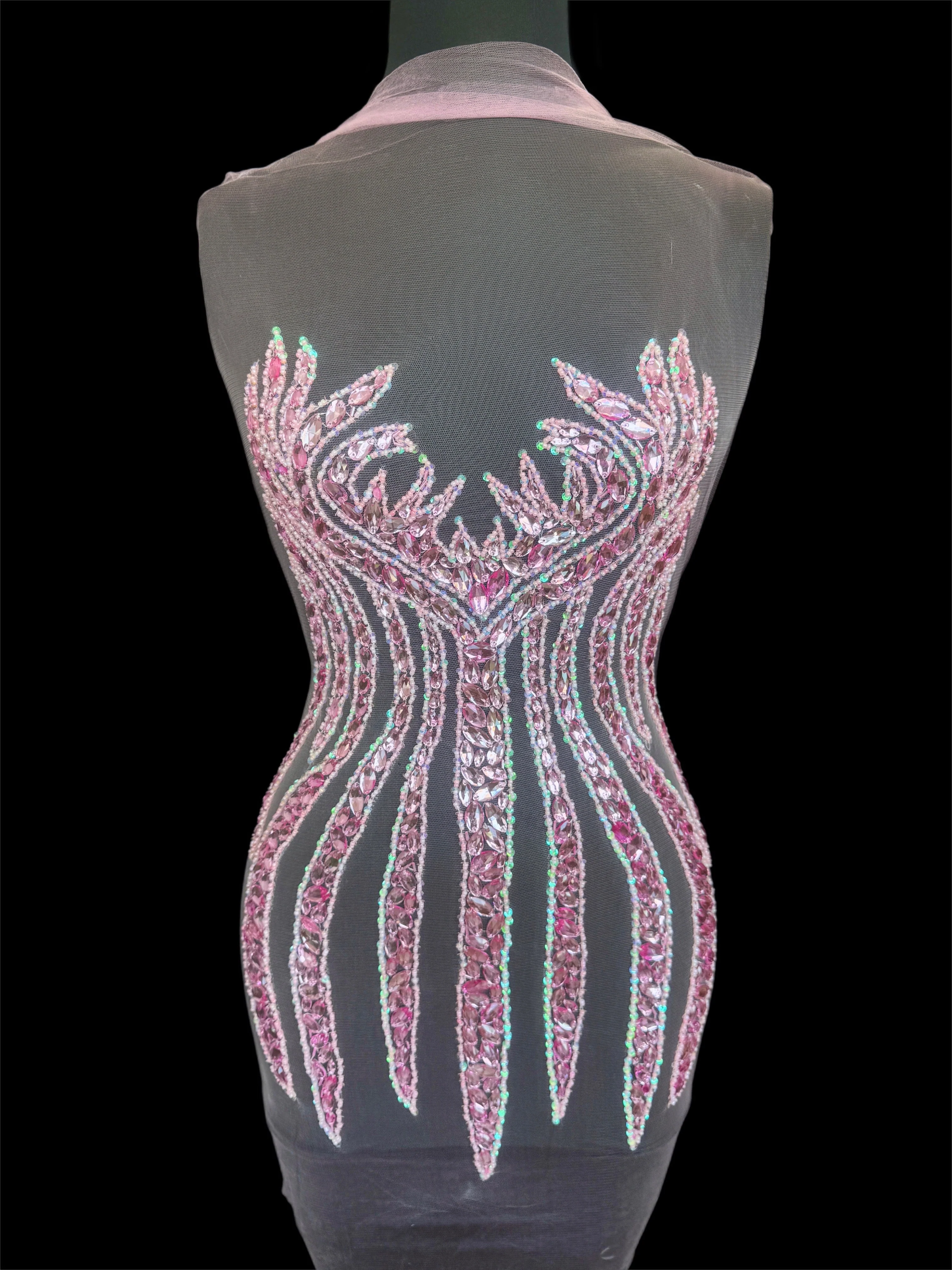 Sammy Pink Rhinestone Bodice Applique