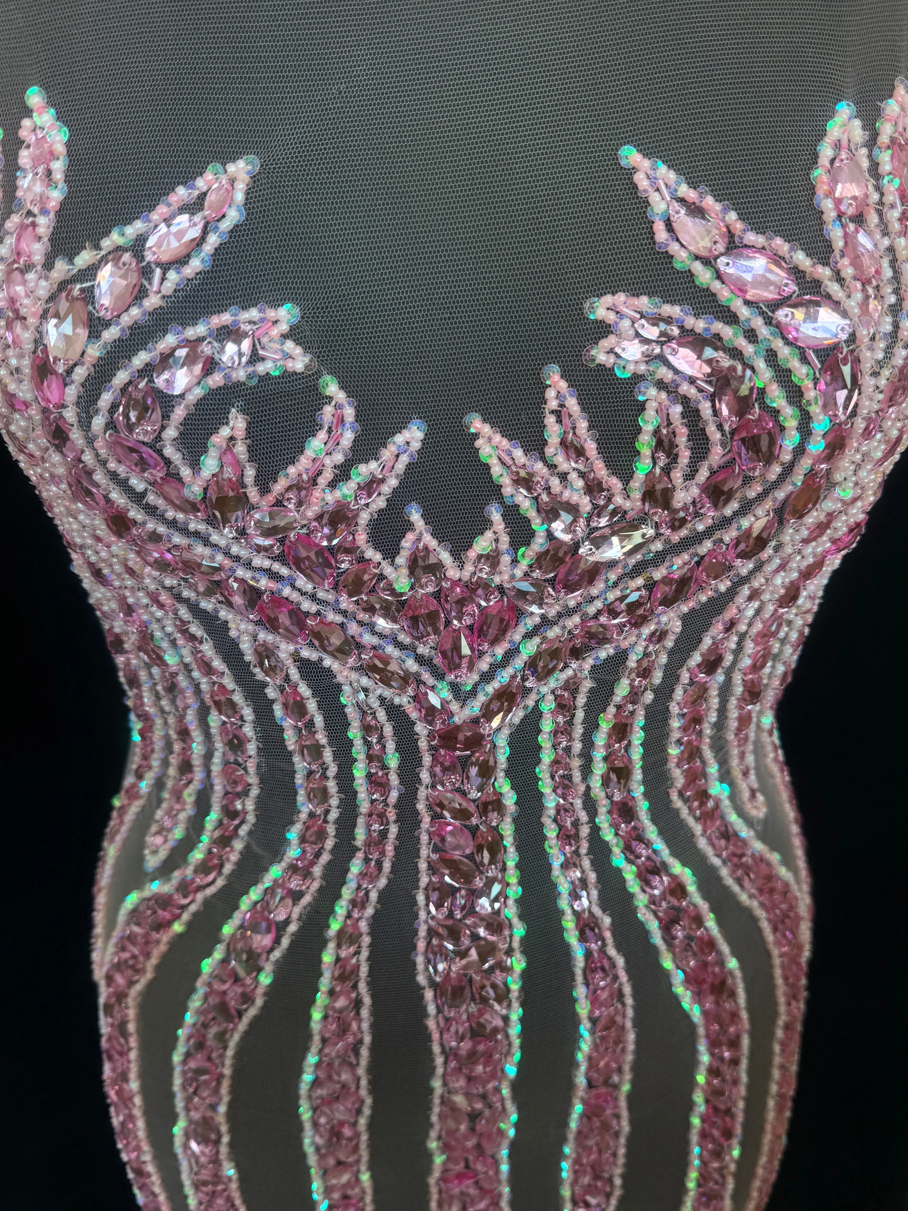 Sammy Pink Rhinestone Bodice Applique - Image 2
