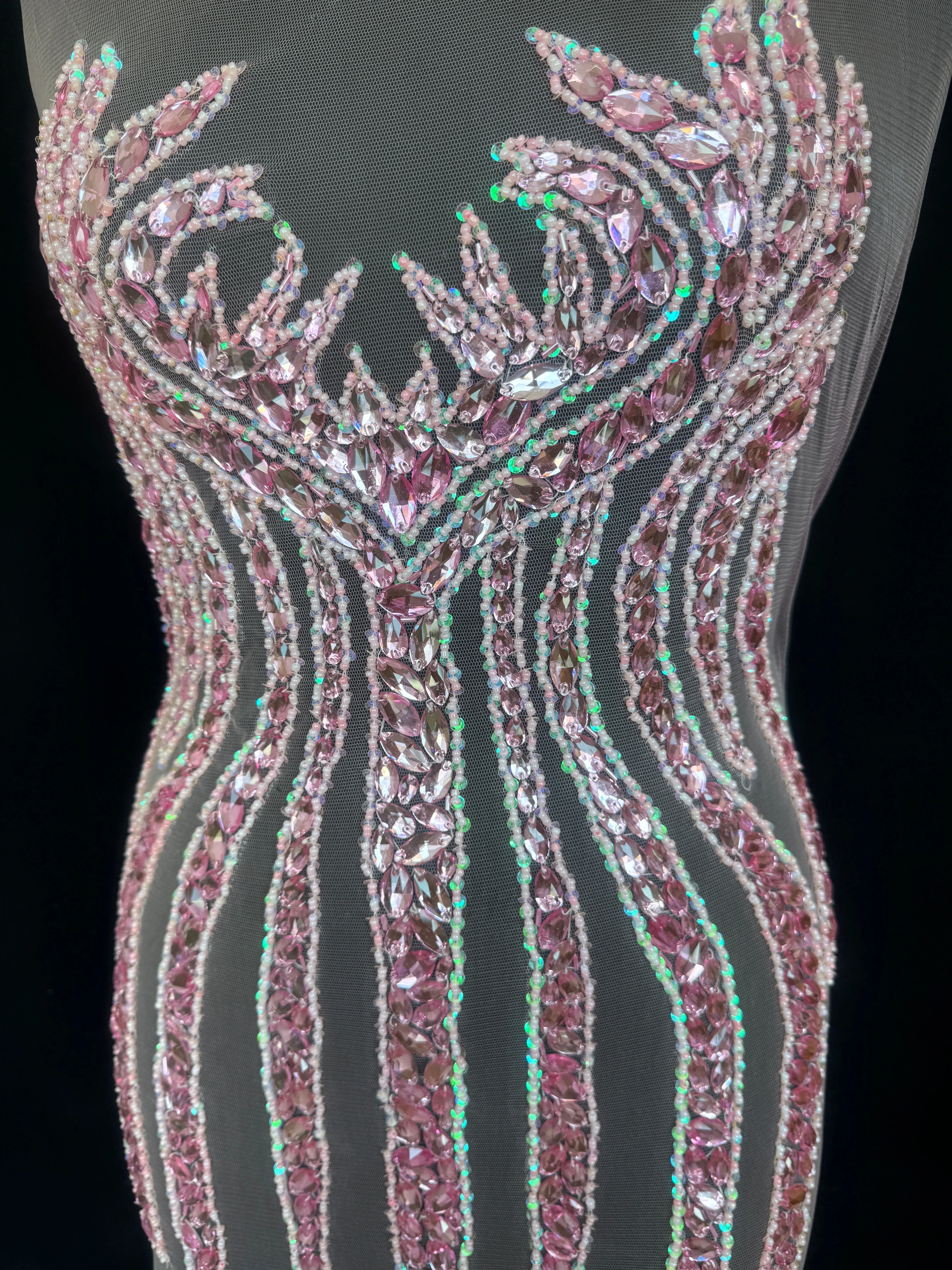 Sammy Pink Rhinestone Bodice Applique - Image 3