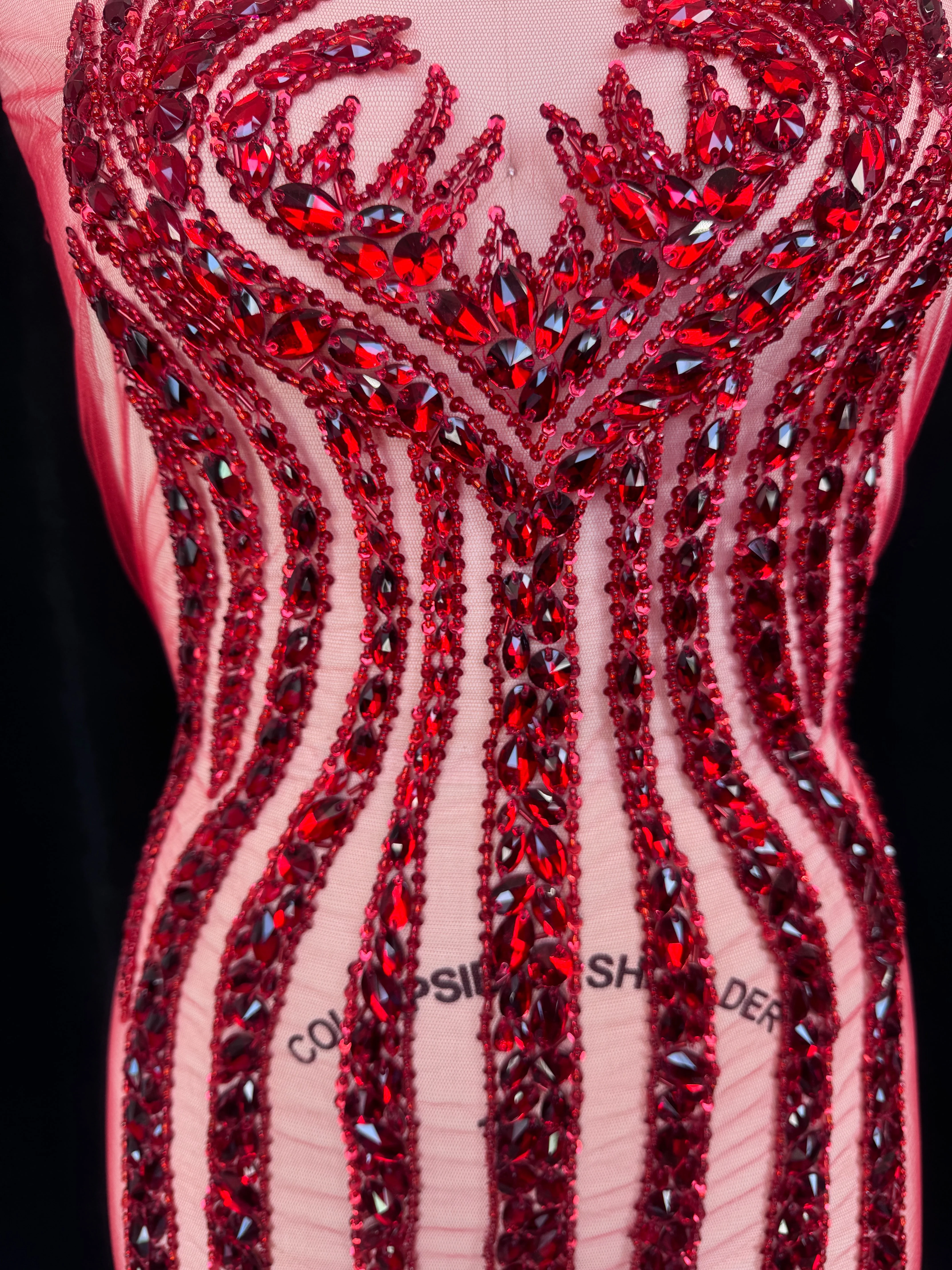 Sammy Red Rhinestone Bodice Applique - Image 3