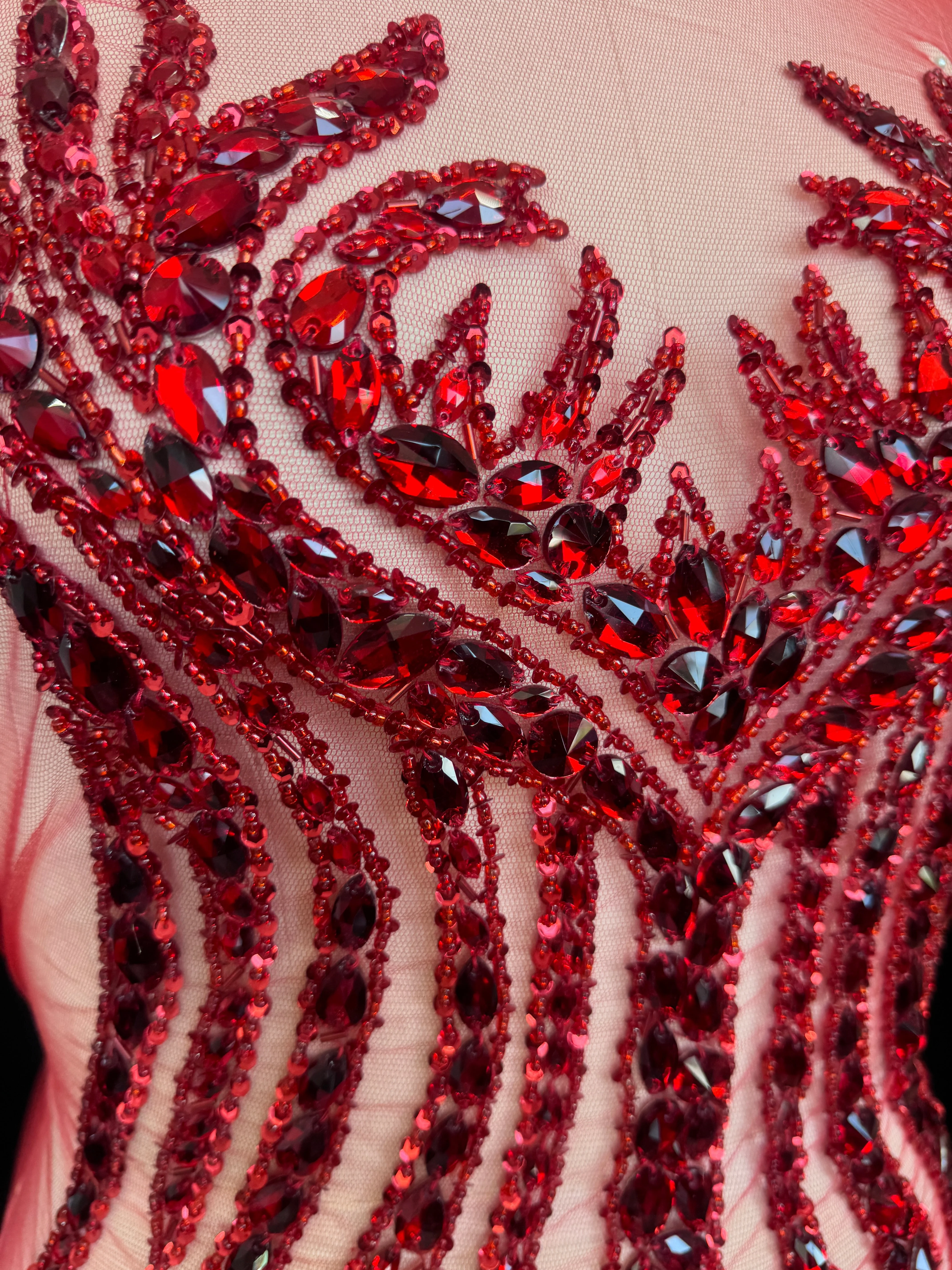 Sammy Red Rhinestone Bodice Applique - Image 7