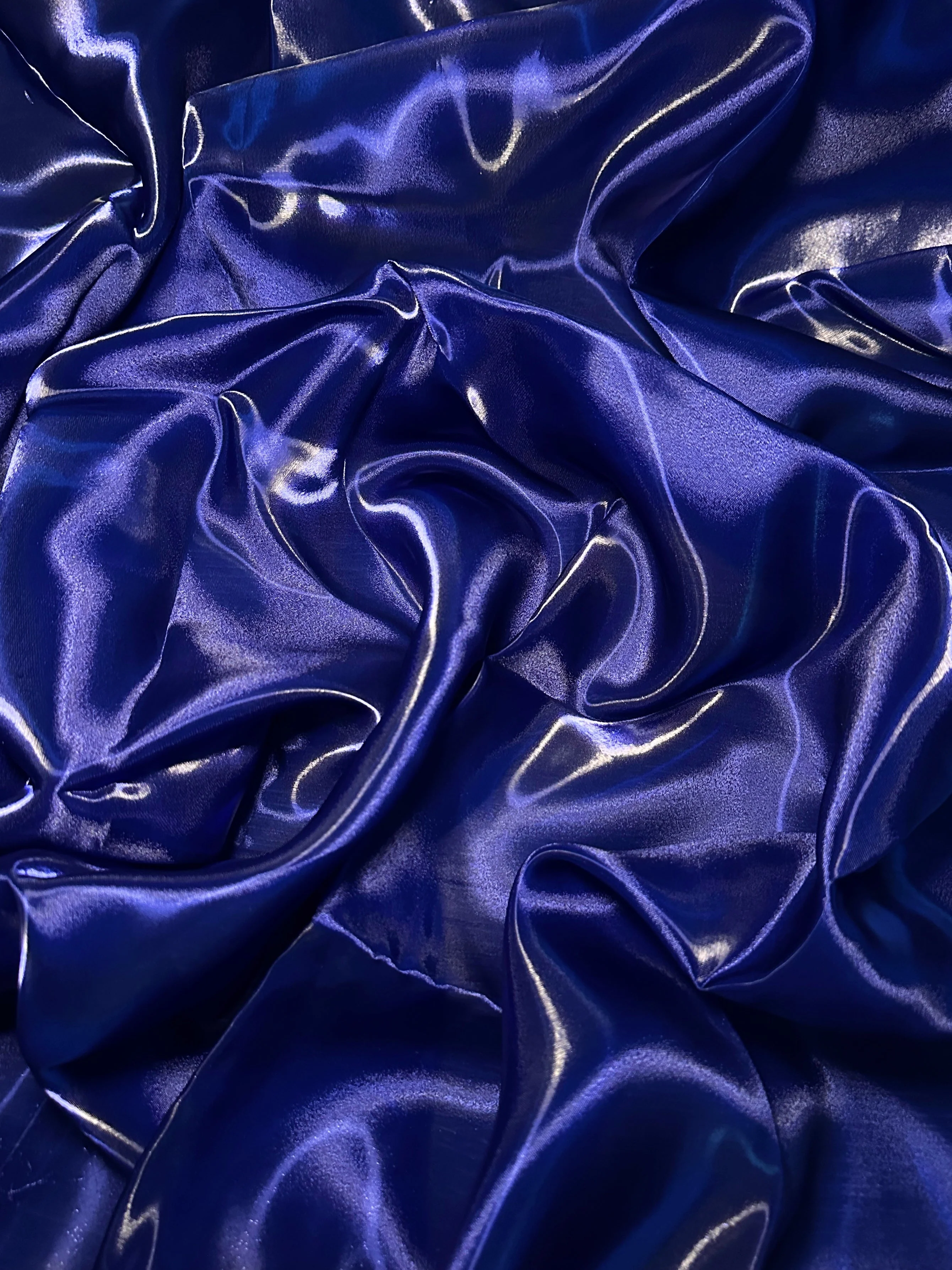 Sapphire Blue Liquid Shimmery Organza - Image 3