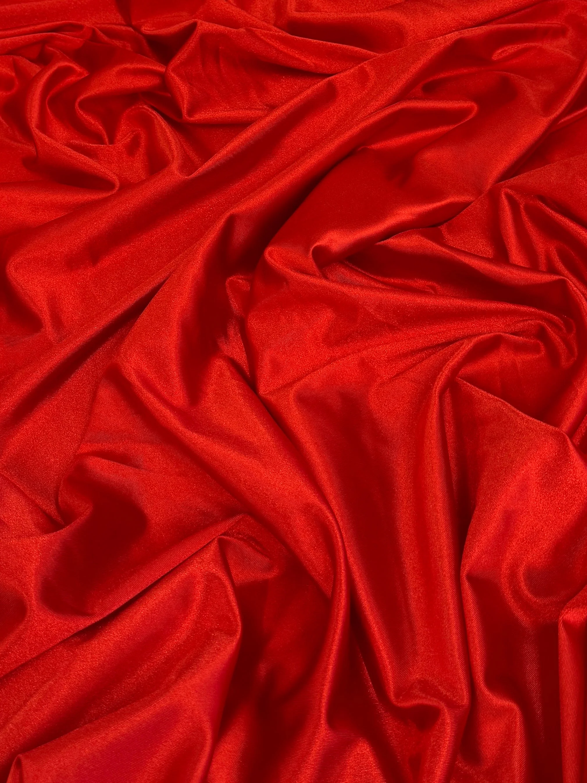Scarlet Red Shiny Nylon Spandex - Image 2