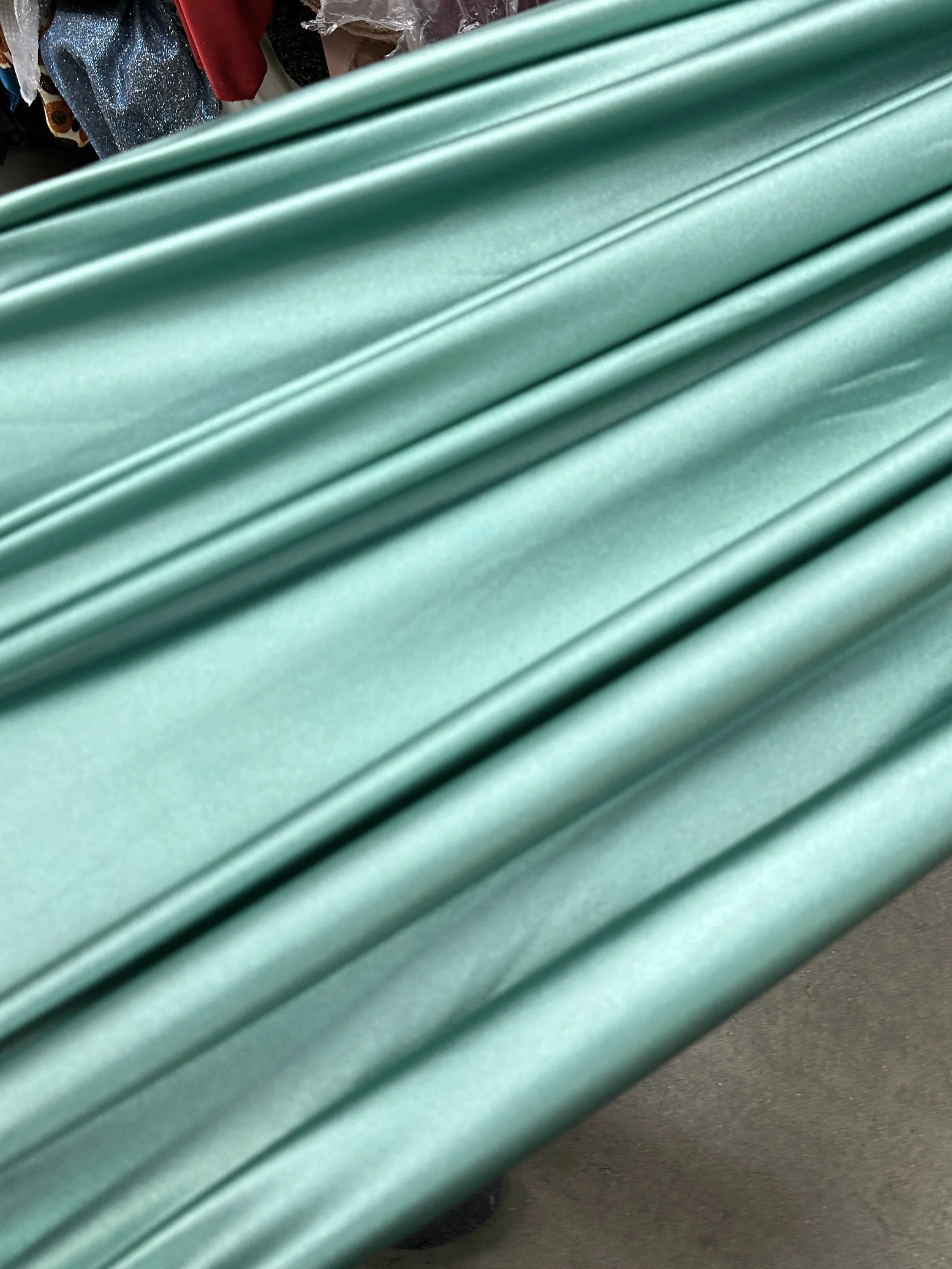 Seafoam Blue Shiny Nylon Spandex - Image 3