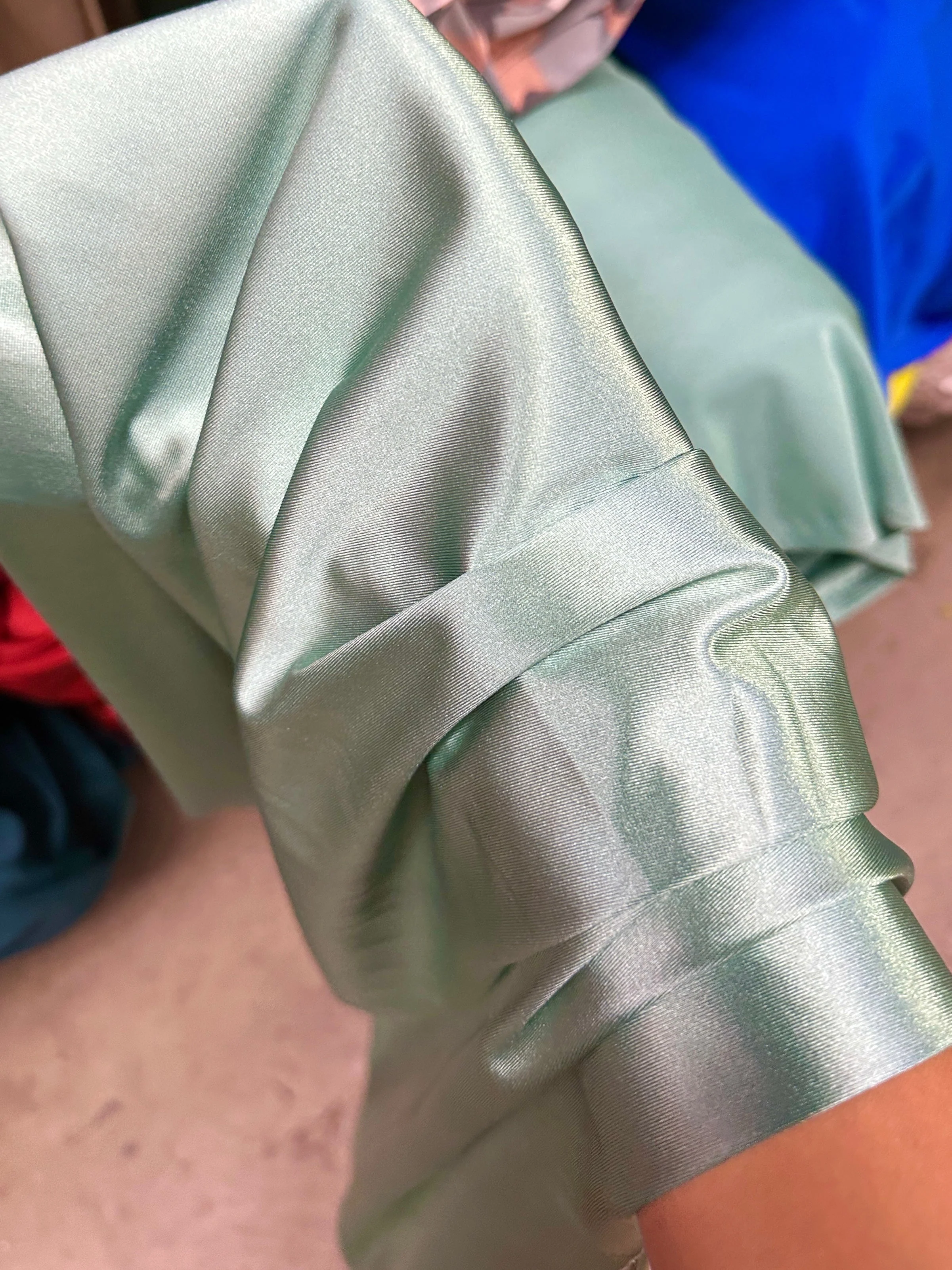 Seafoam Blue Shiny Nylon Spandex - Image 4