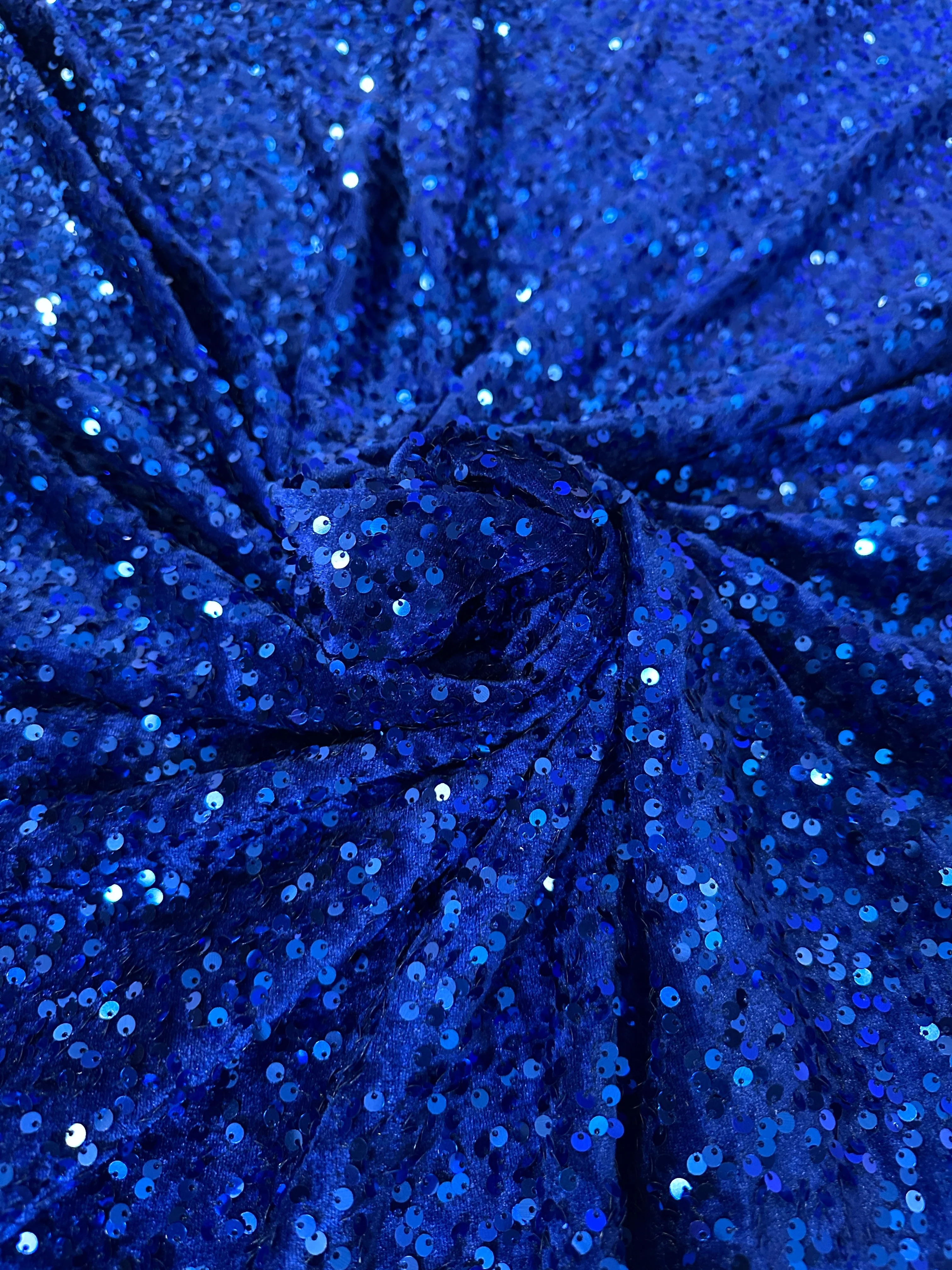Royal Blue Sequins Velvet