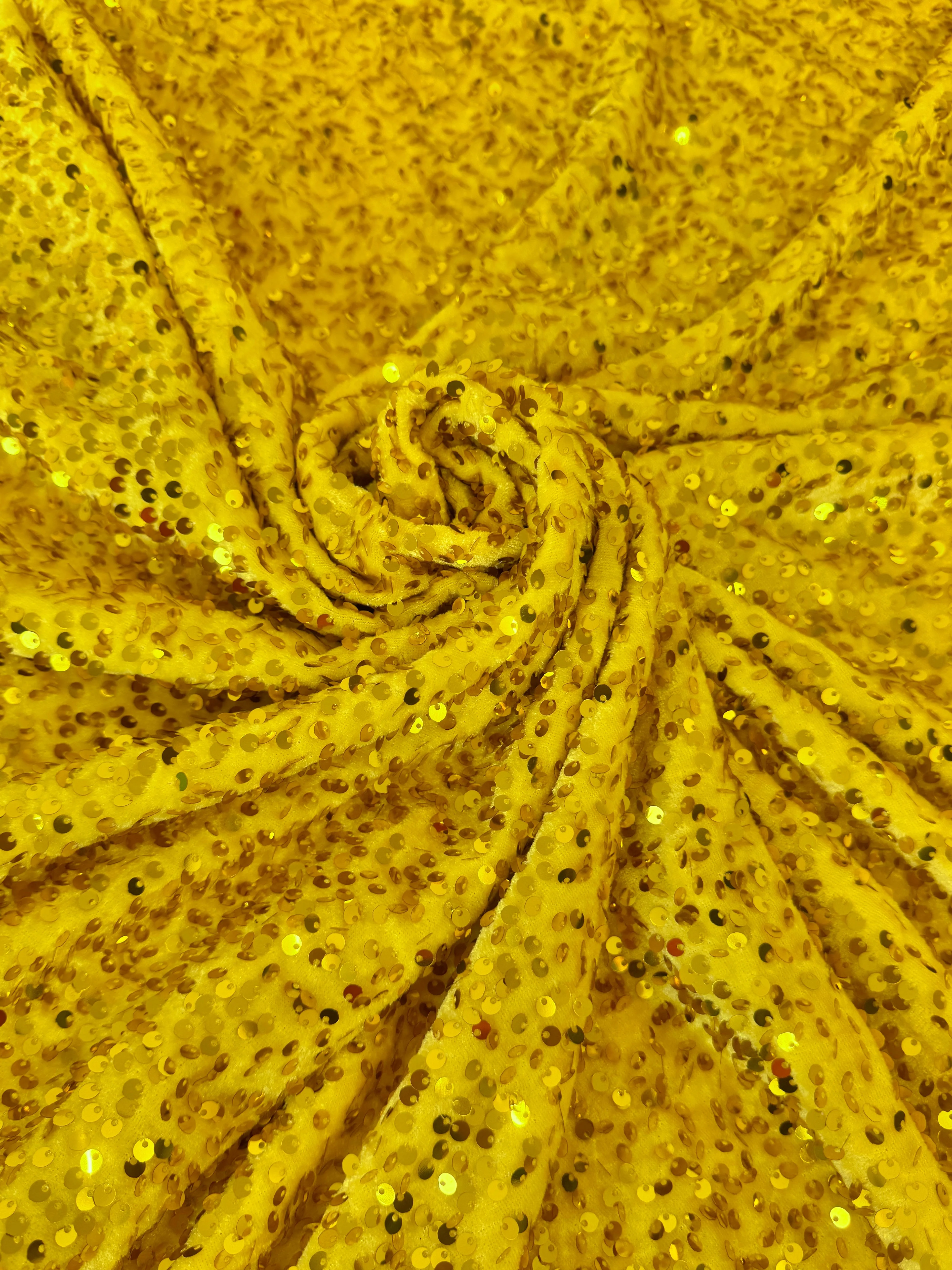 Yellow Sequins Velvet