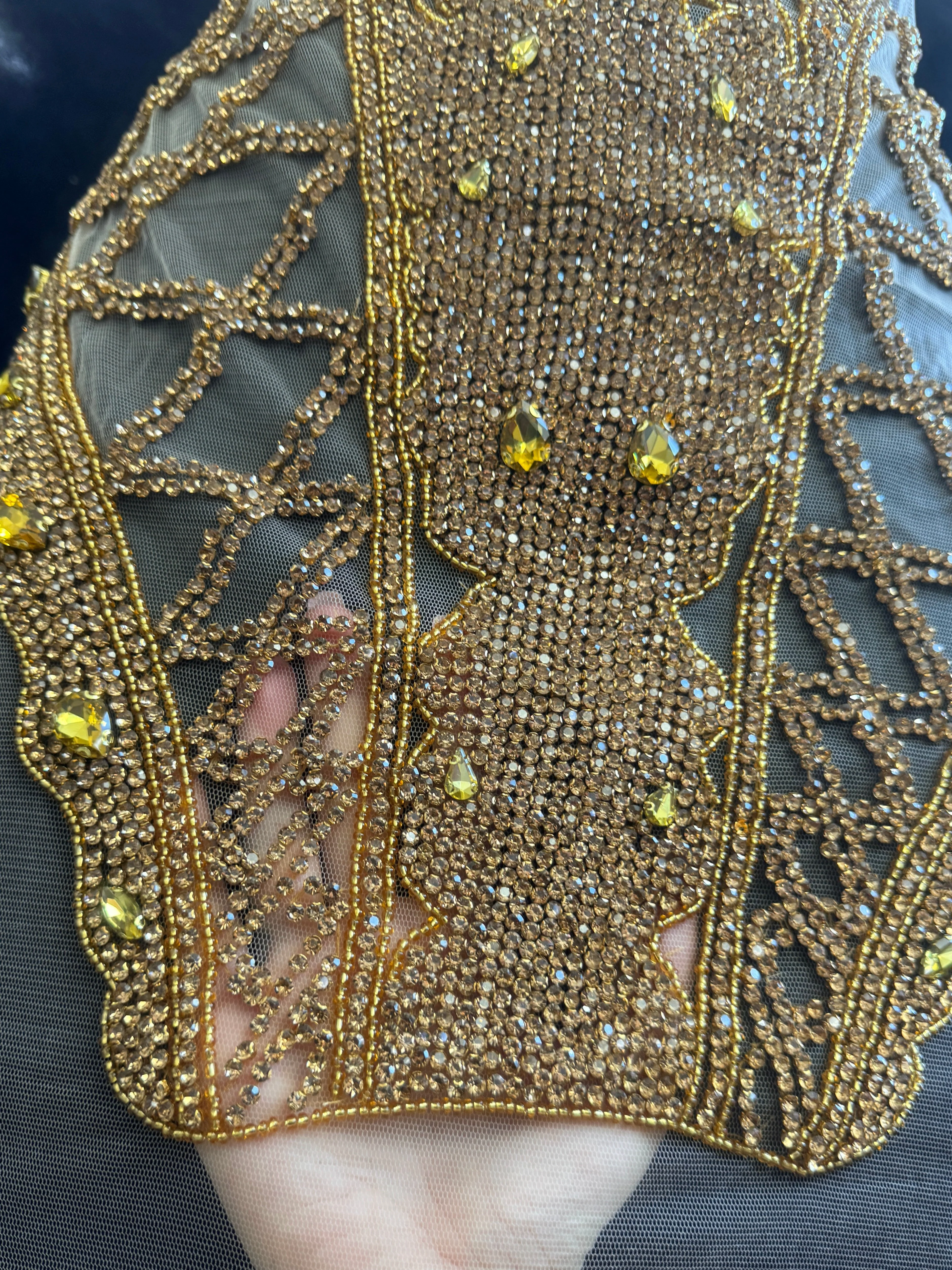 Shannon Gold Rhinestones Bodice Applique - Image 2