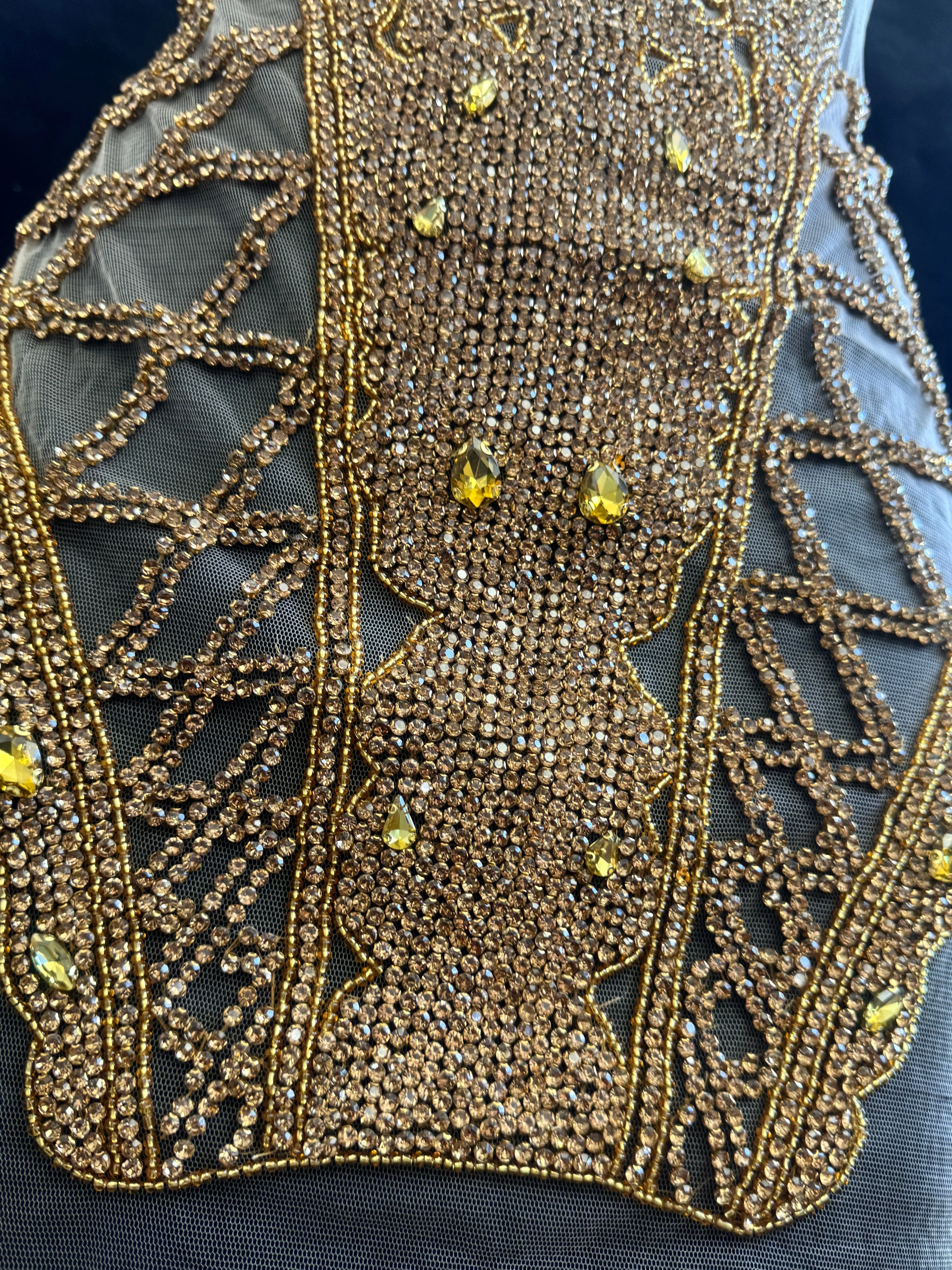 Shannon Gold Rhinestones Bodice Applique - Image 4