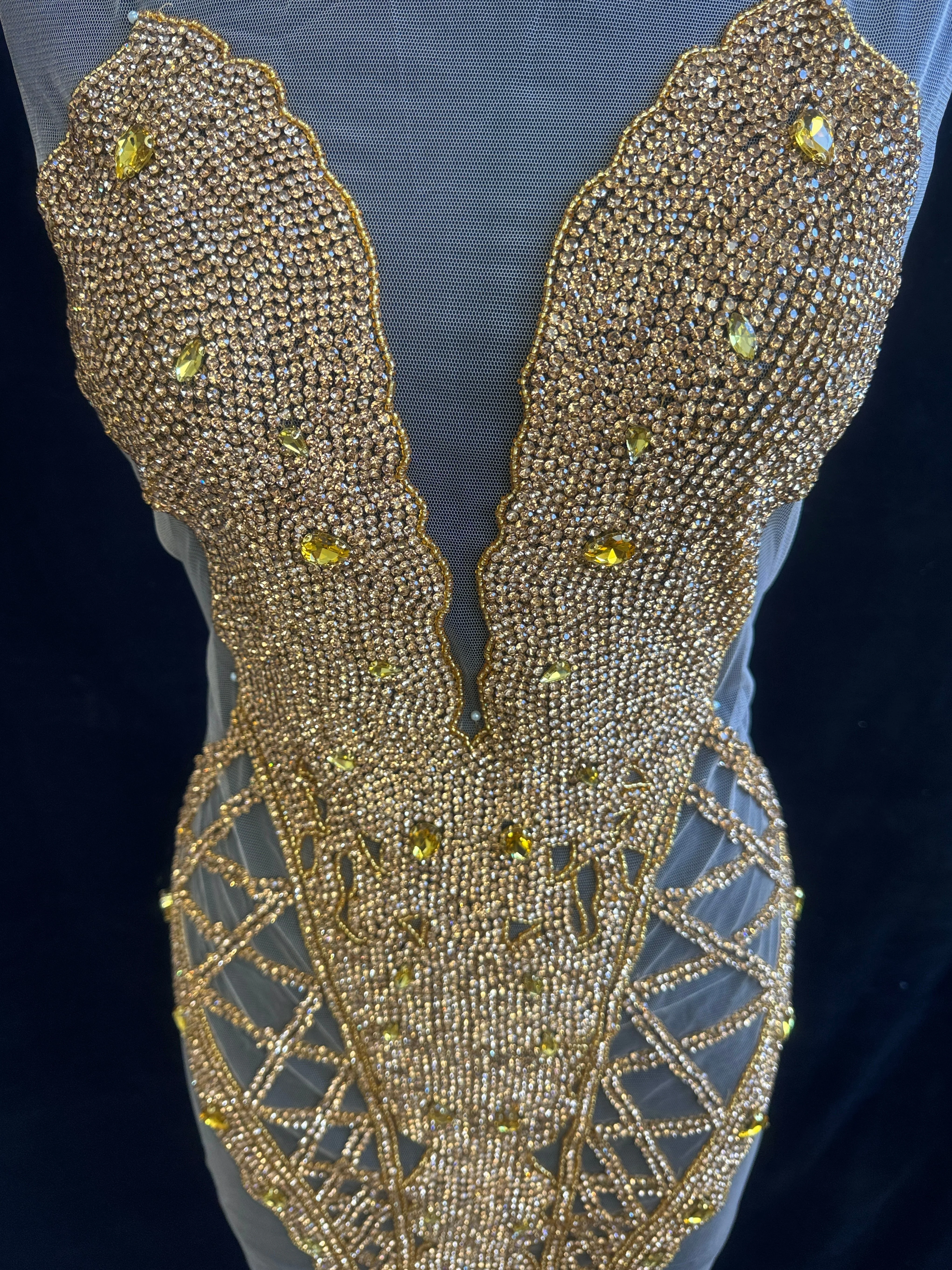 Shannon Gold Rhinestones Bodice Applique - Image 5
