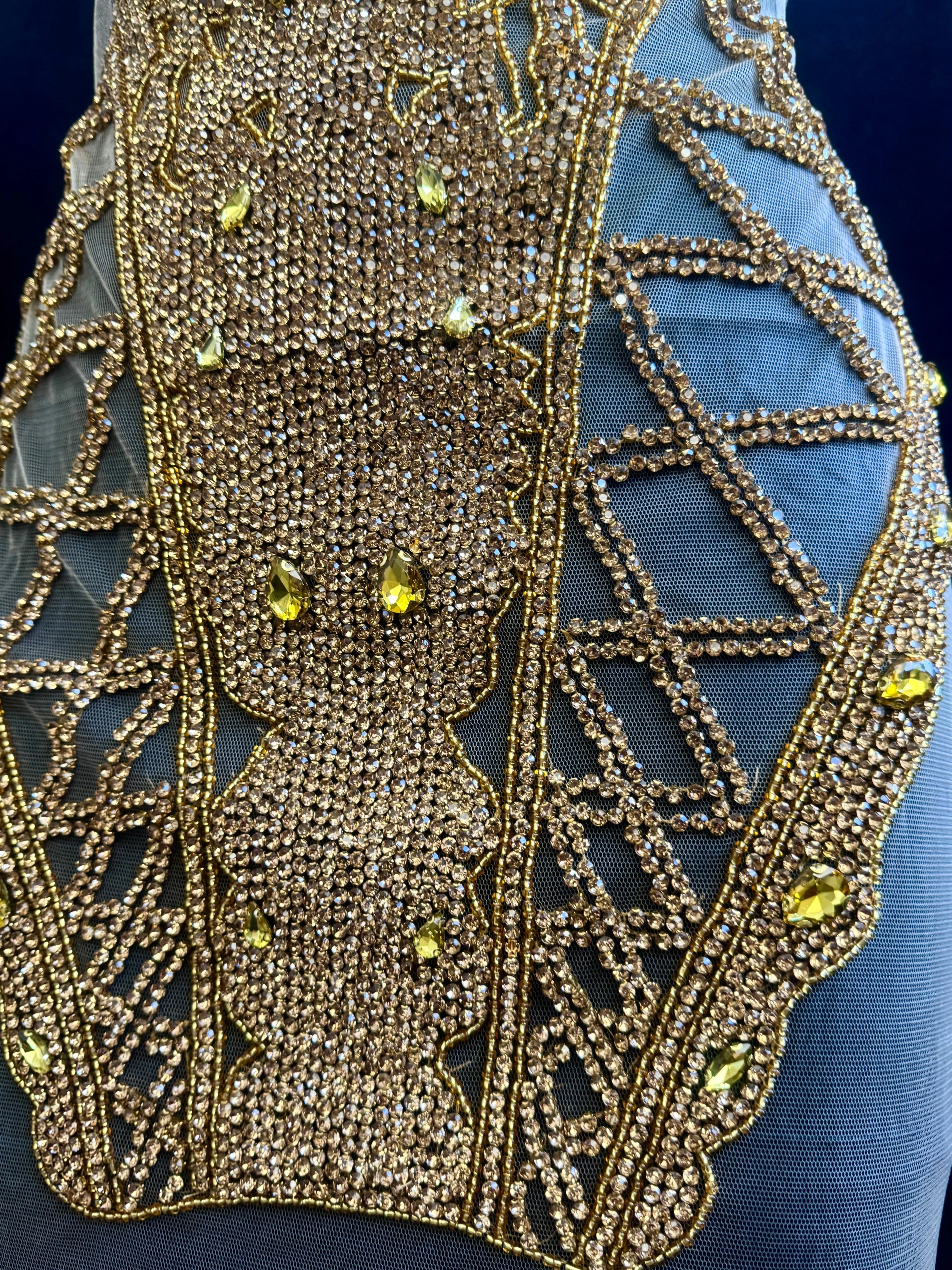 Shannon Gold Rhinestones Bodice Applique - Image 7