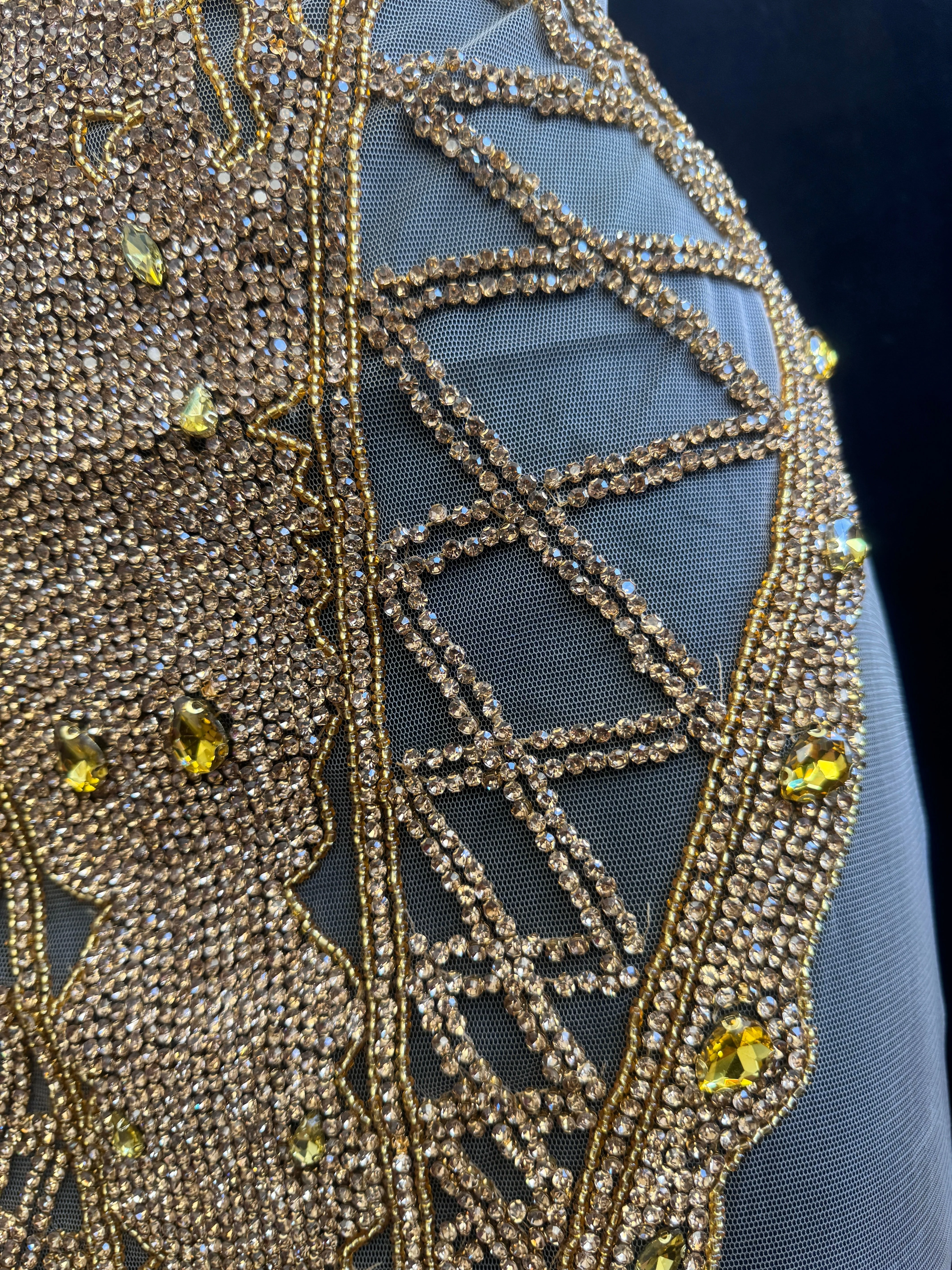 Shannon Gold Rhinestones Bodice Applique - Image 9