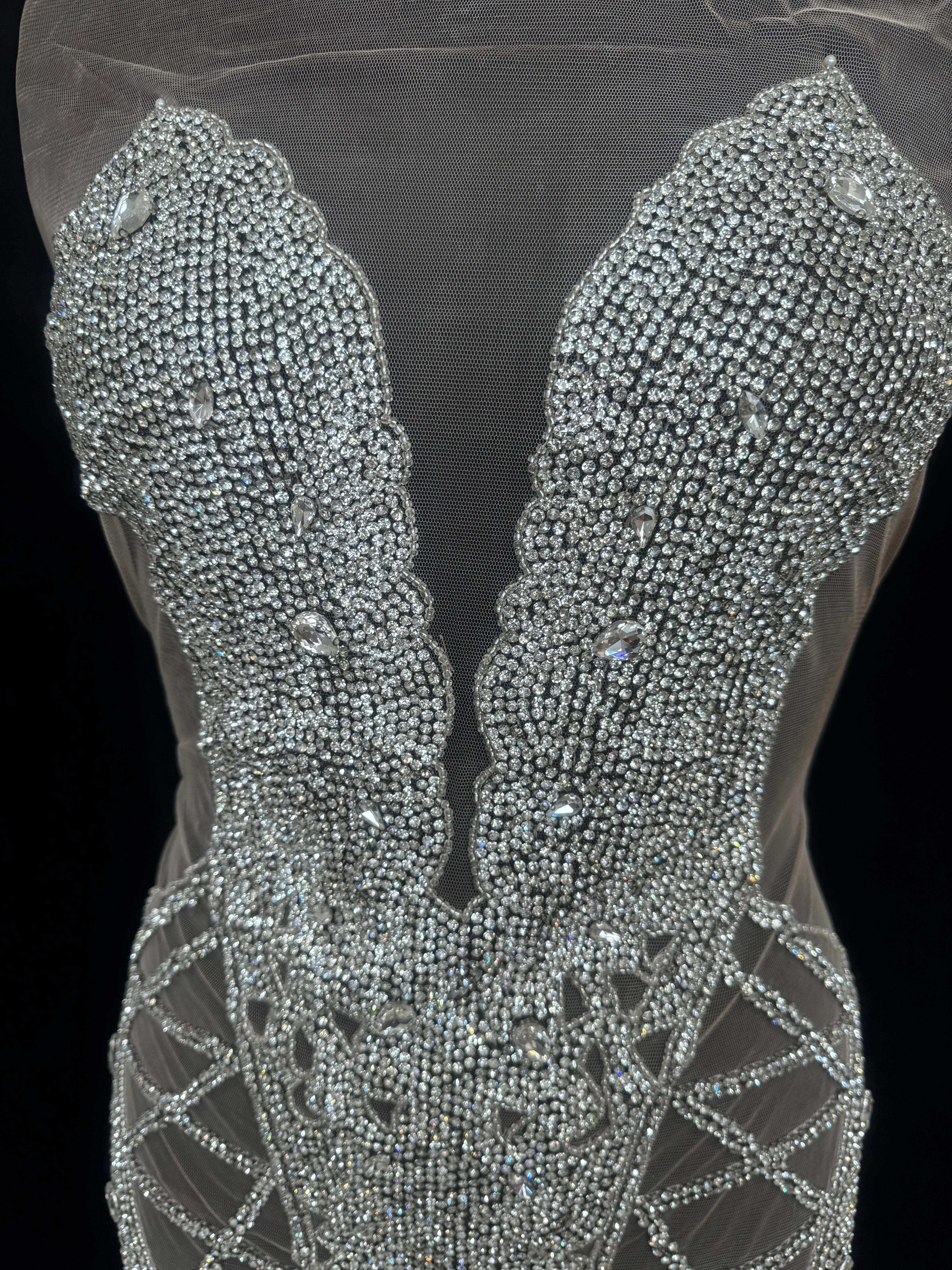 Shannon Silver Rhinestone Bodice Appliqué - Image 2