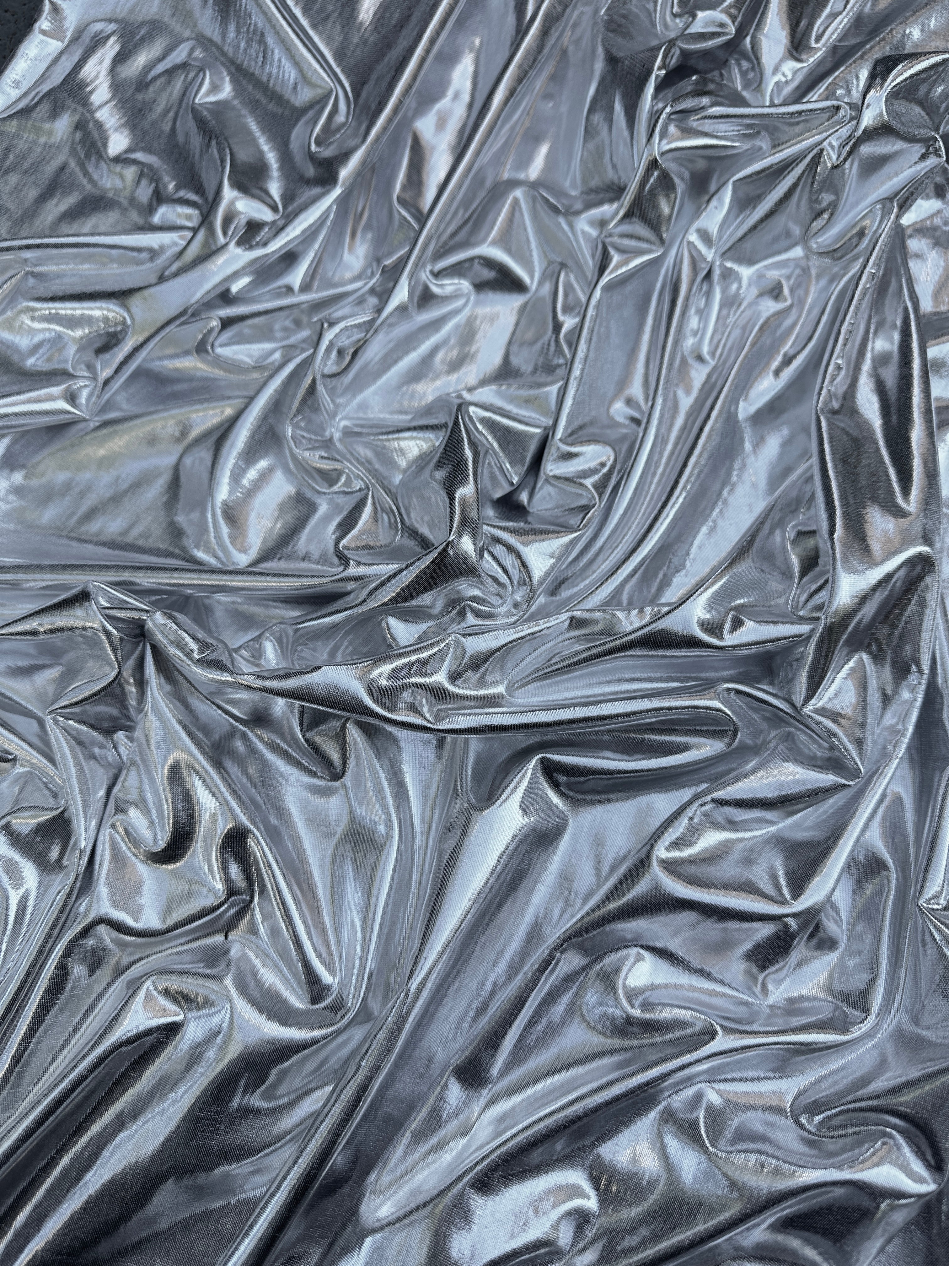 Silver Coated Spandex Pleather - Image 2