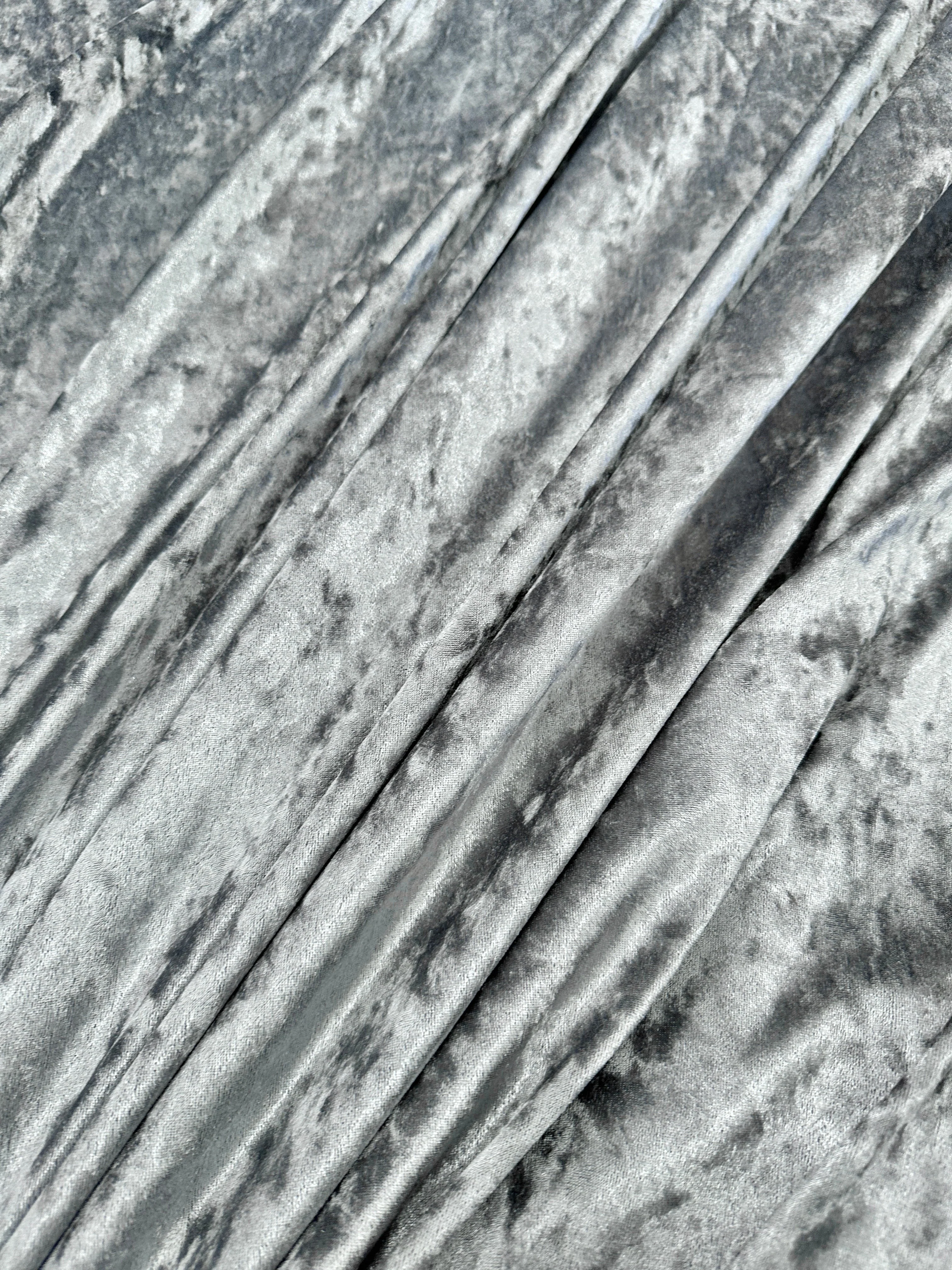 Silver Stretch Crushed Velvet - Image 8