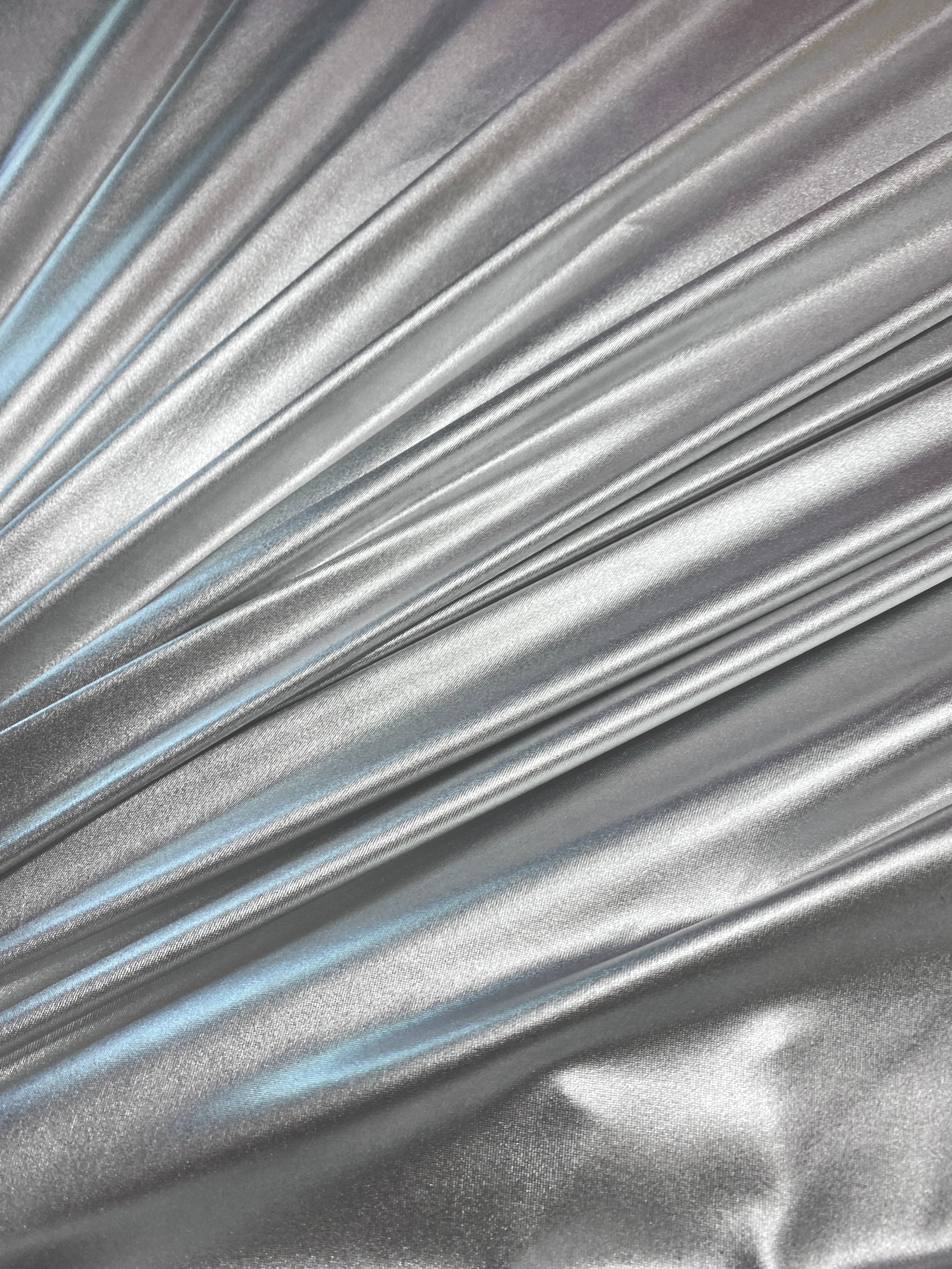 Silver Foil Lame Spandex - Image 4