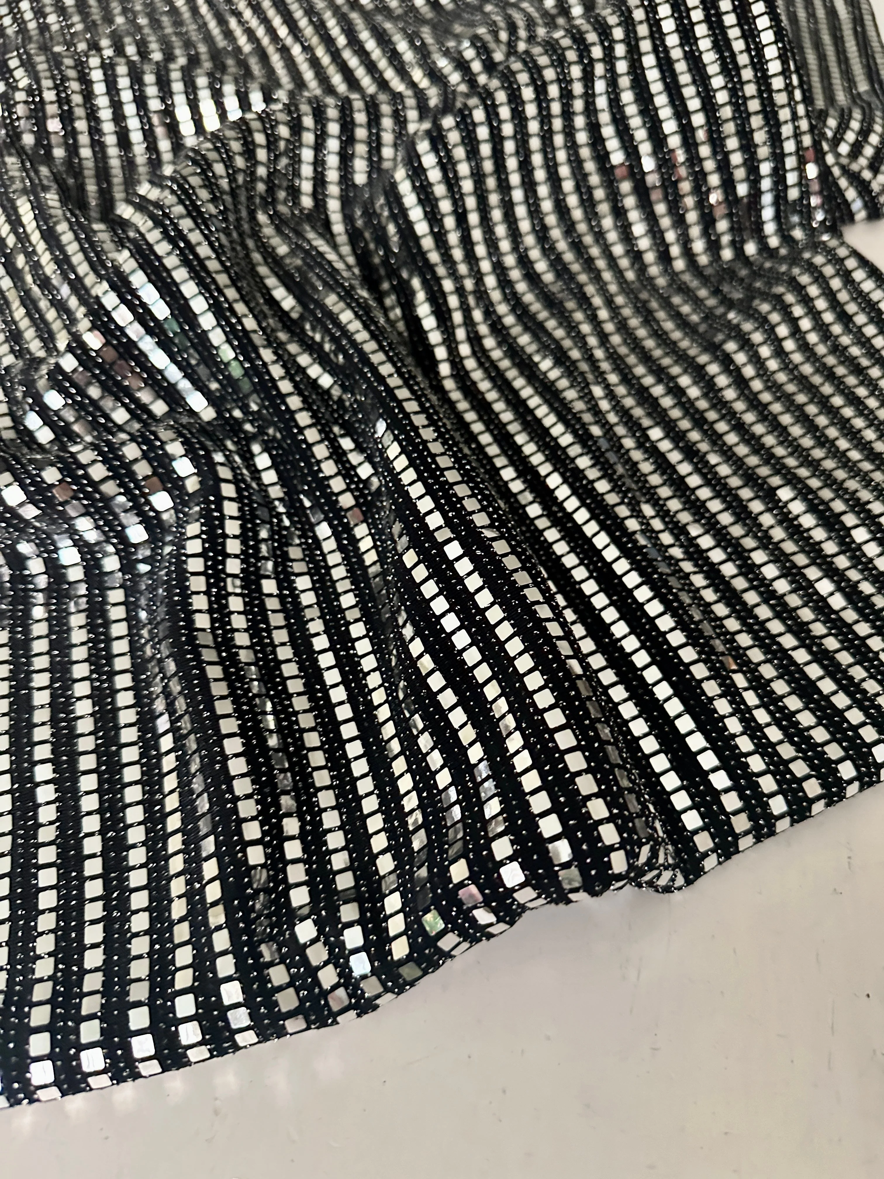 Silver Foiled Mirror Sequins on Knit - Image 2