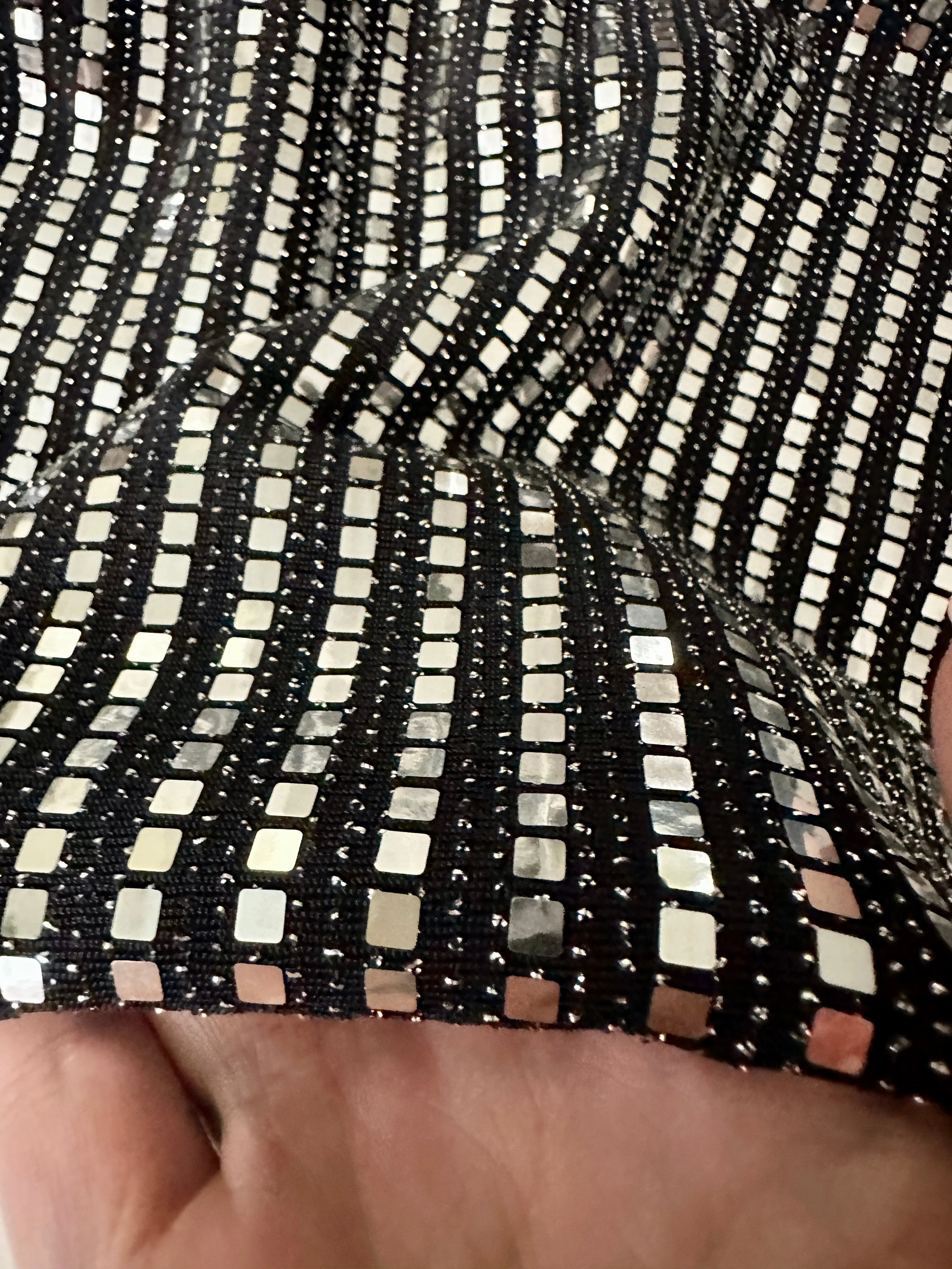 Silver Foiled Mirror Sequins on Knit - Image 6