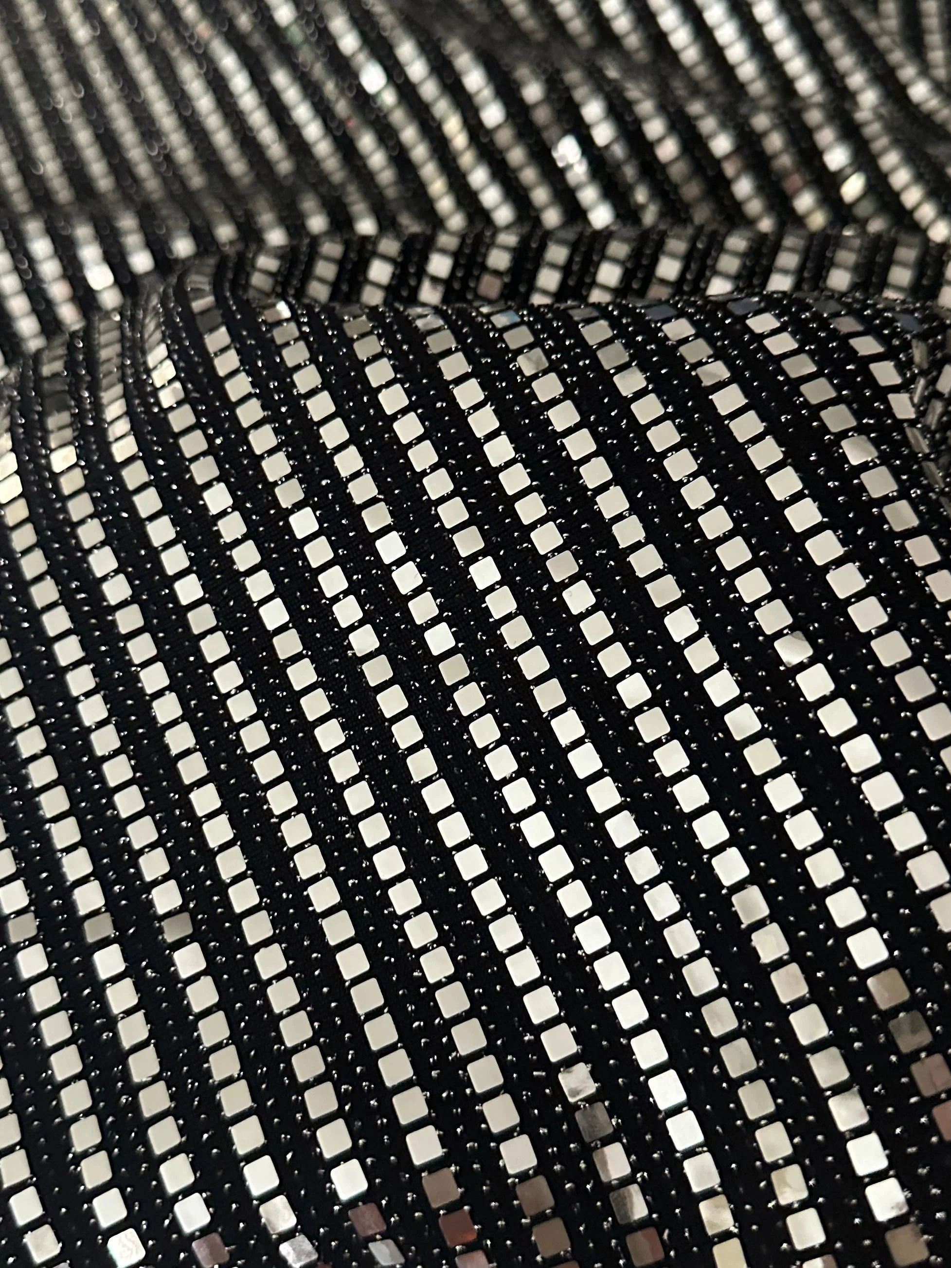 Silver Foiled Mirror Sequins on Knit - Image 9