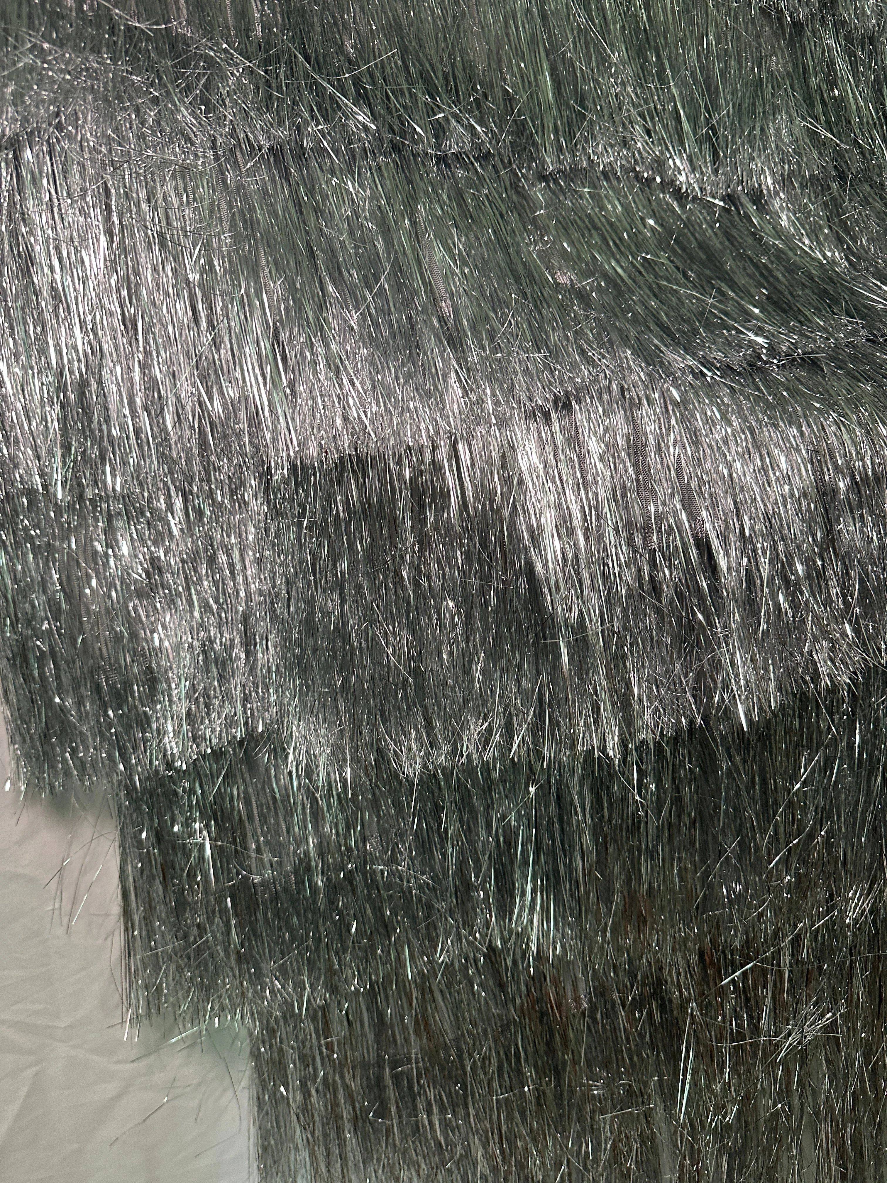 Silver Fringe Metallic Mesh Base Fabric - Image 2